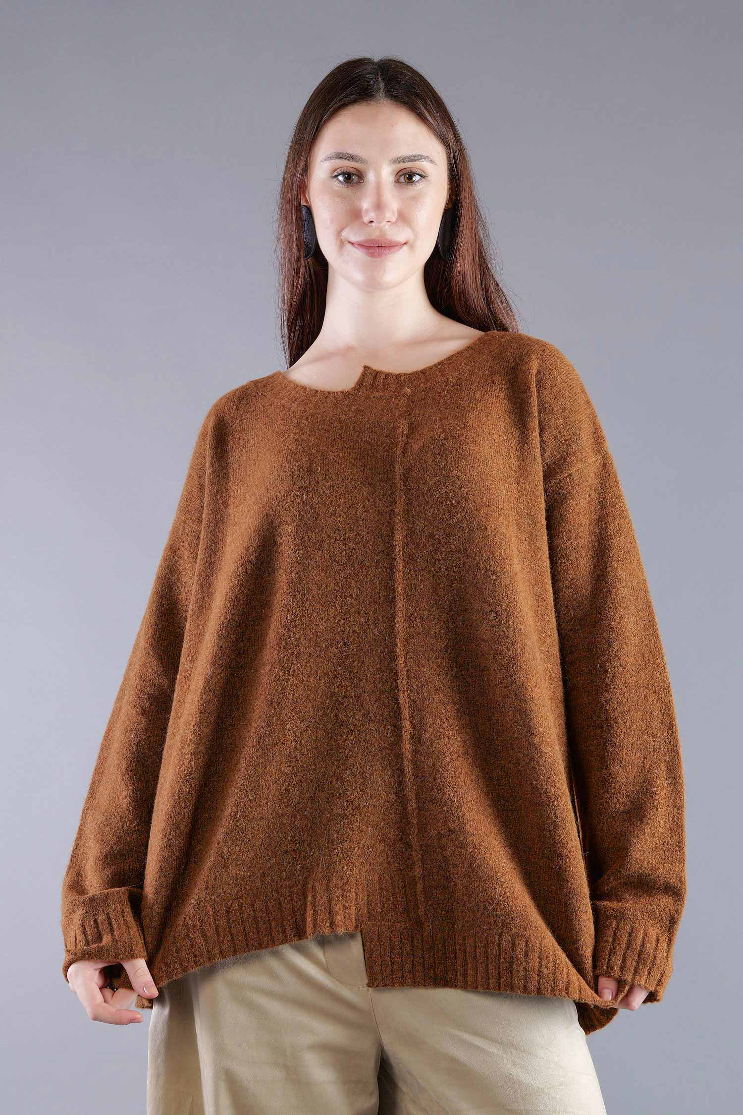 Strickpullover - Bronze melange - 2263310701