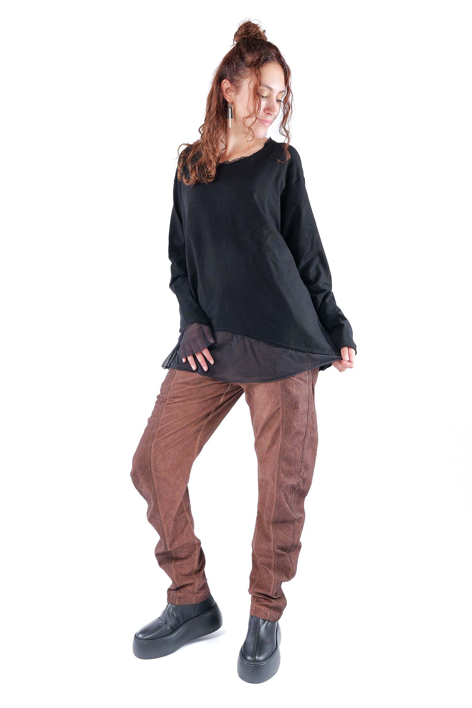 Shirt mit Tüll - Schwarz - 2263510502