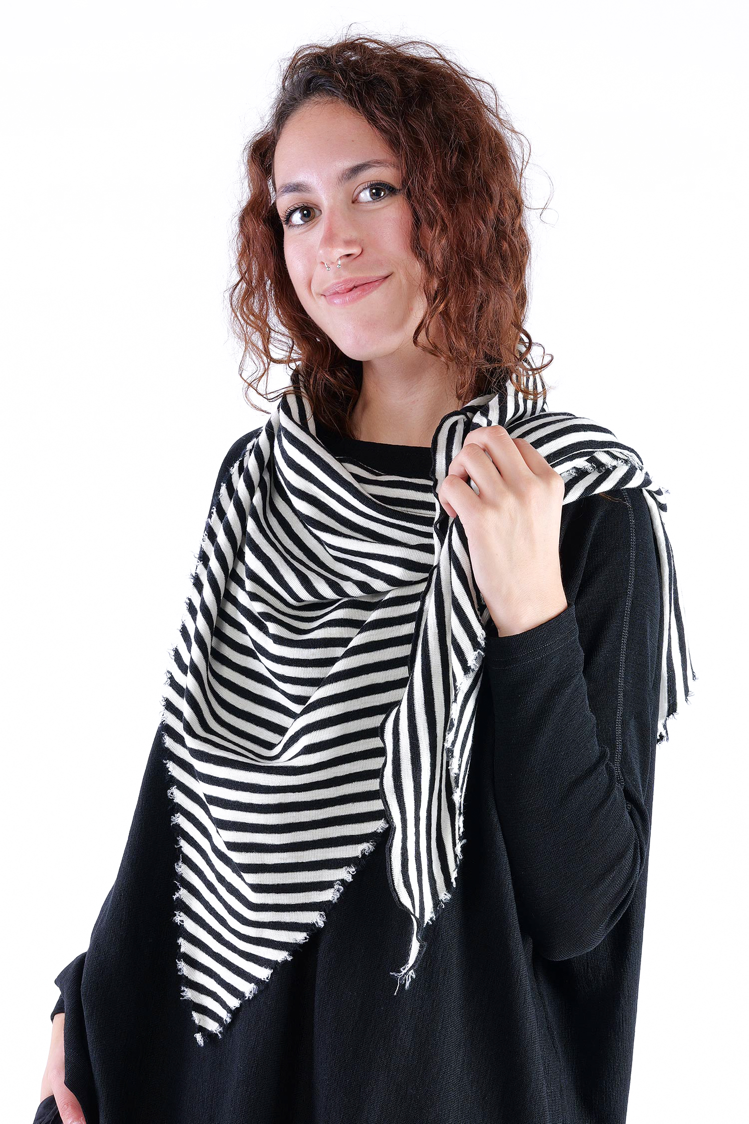 Dreieckstuch - white/black-schmal - 1063