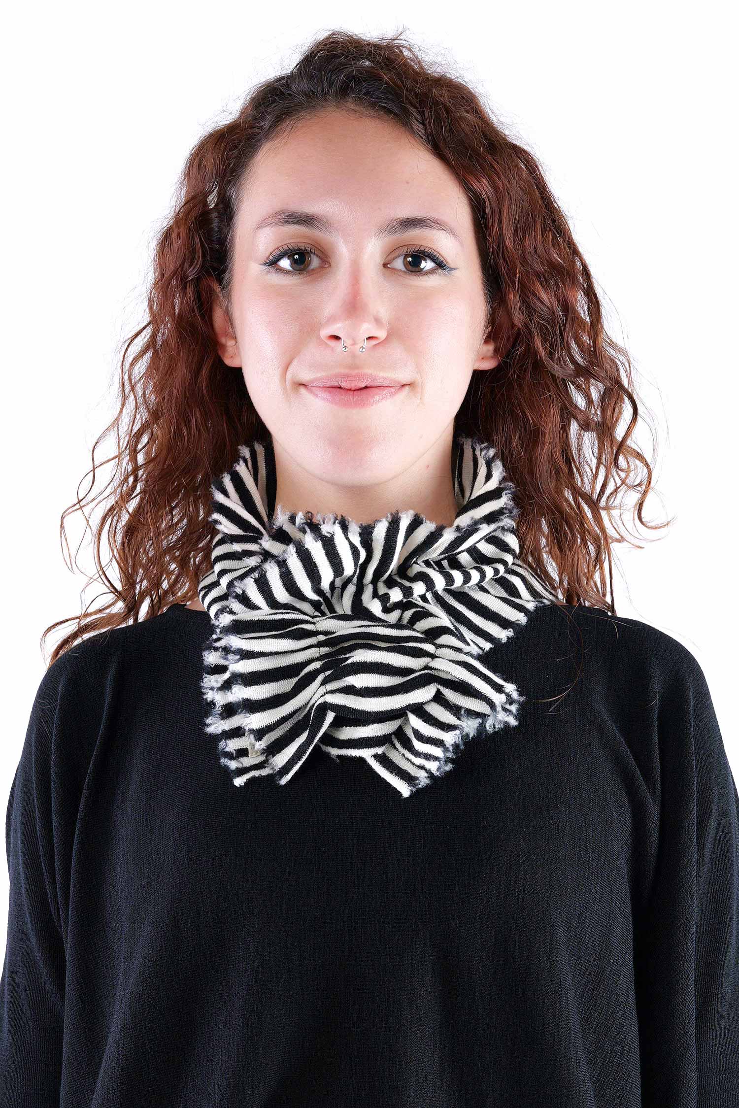 Kragen / Stirnband - white/black-schmal - 1051