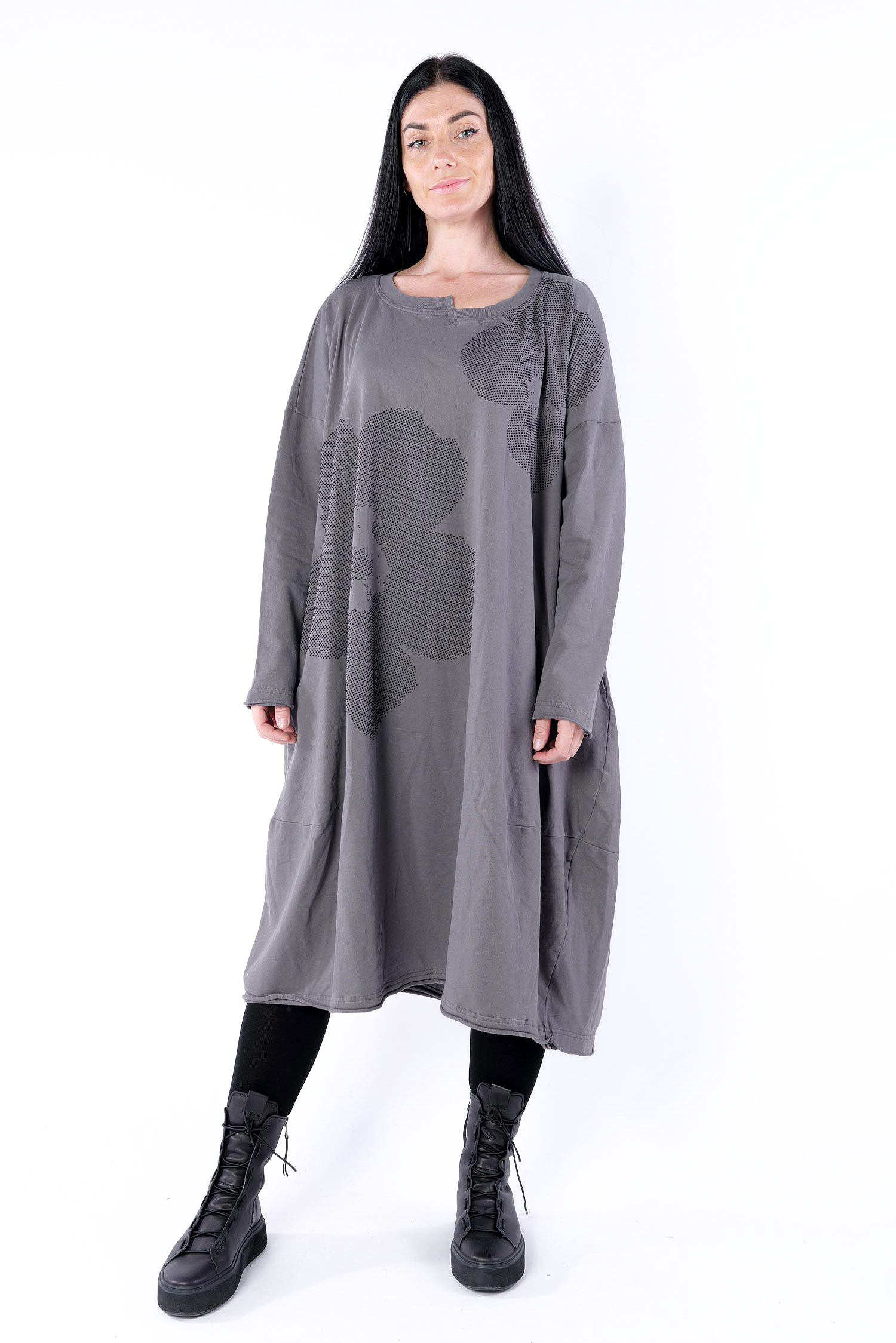 Oversize sweat dress - Darkgrey blackflock - 2253290912