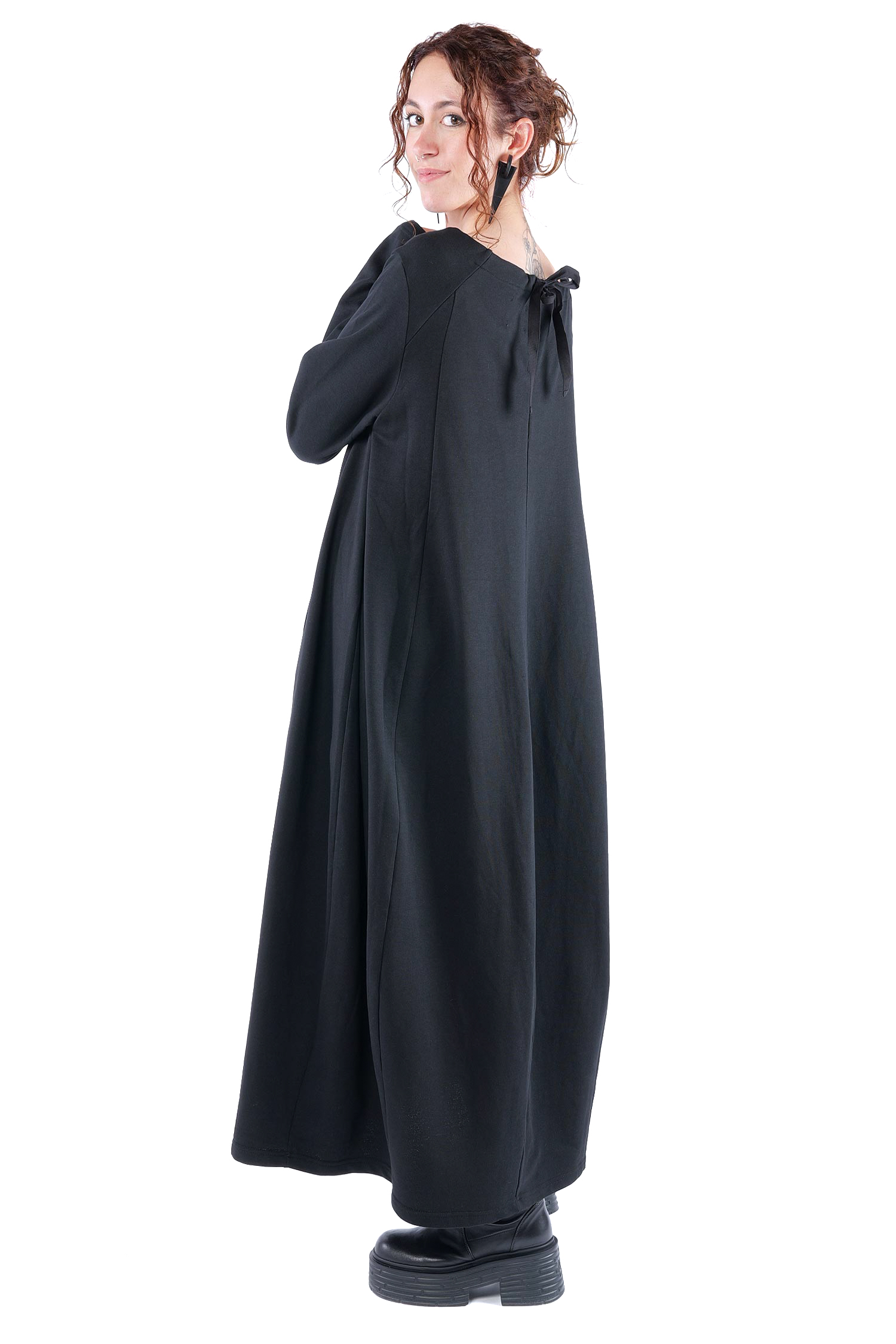 Tulpiges Sweatkleid - Schwarz - 1161