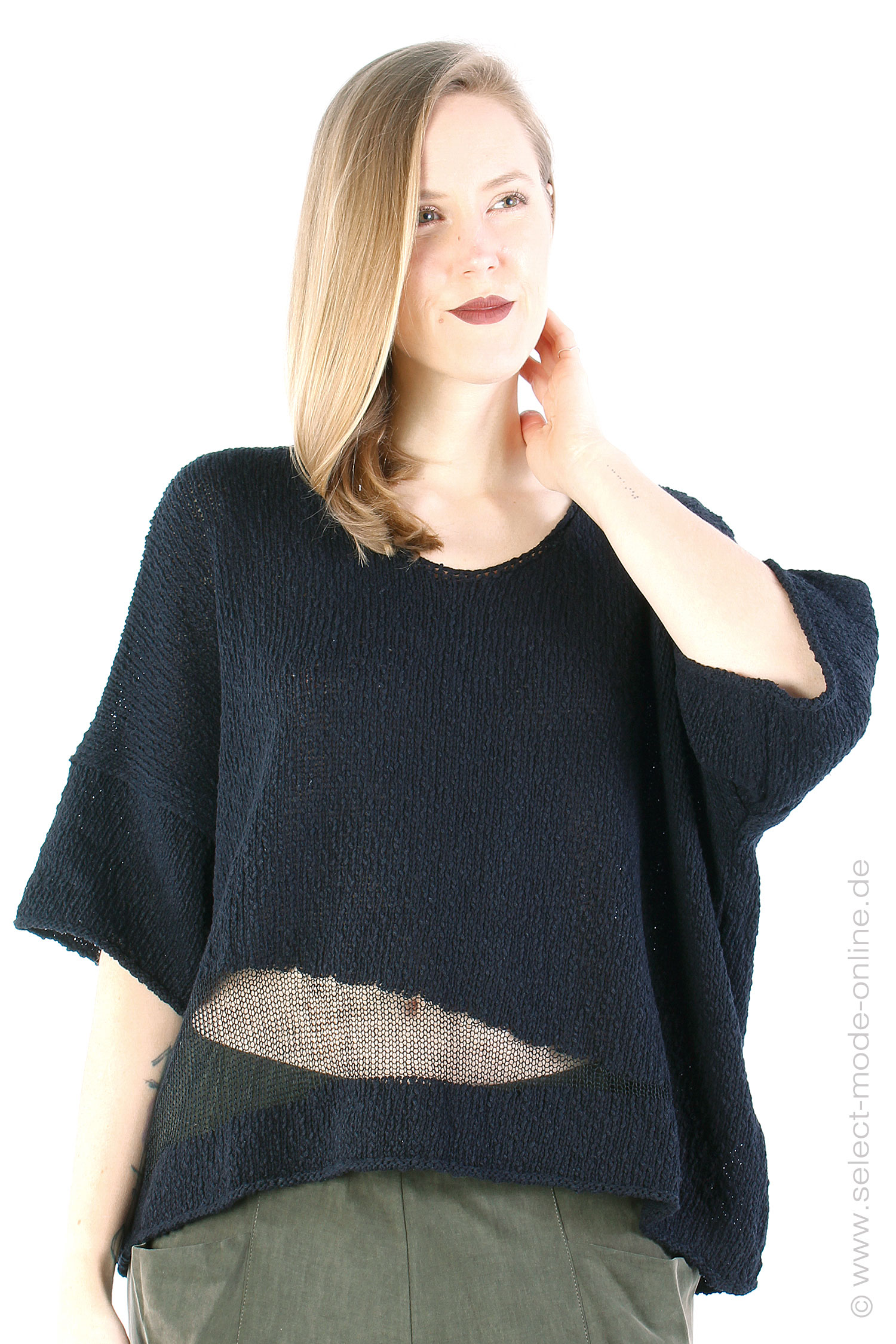 Oversize knit pullover - Black - LINCOT