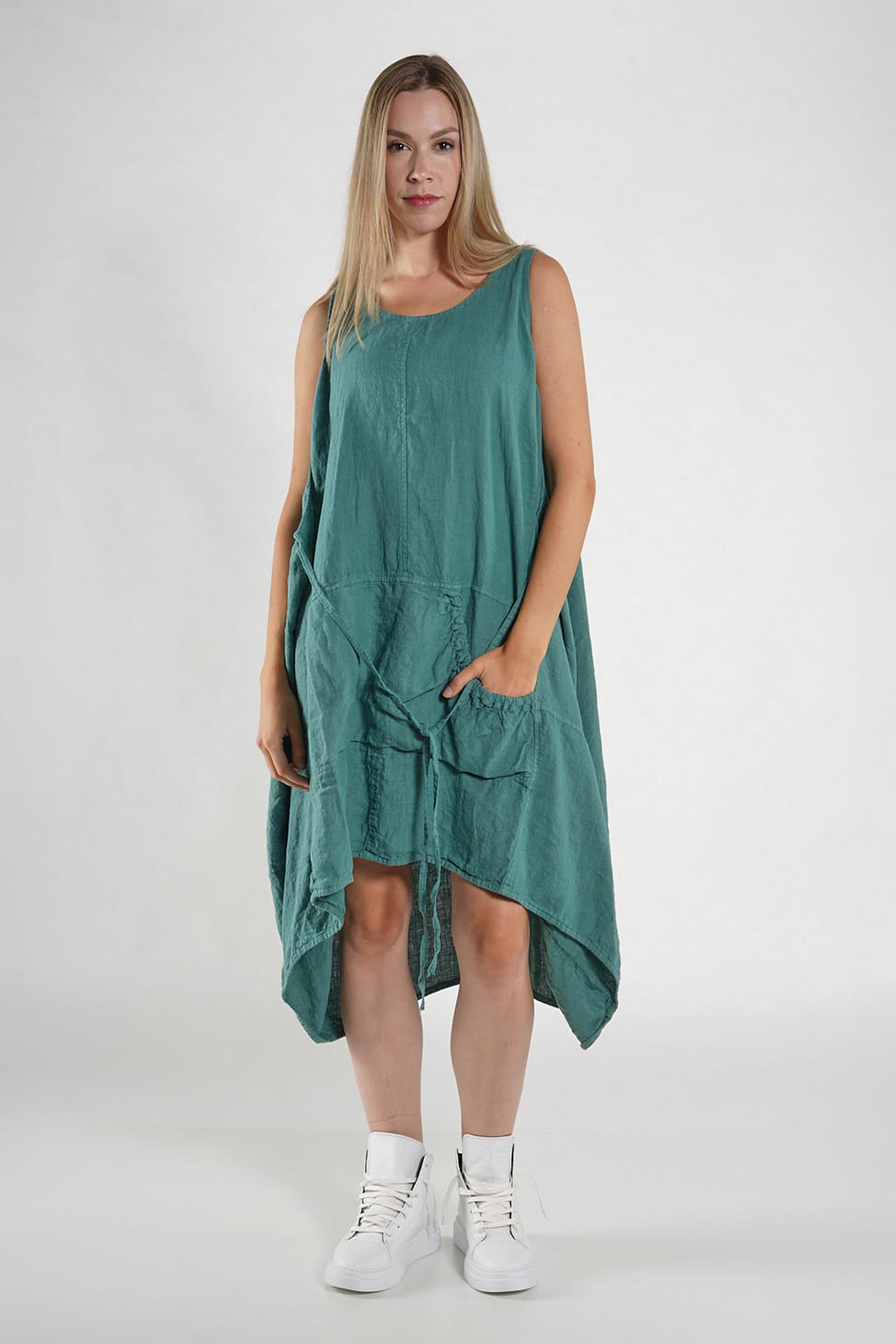 Oversize Leinenkleid - Grass - 1263540904