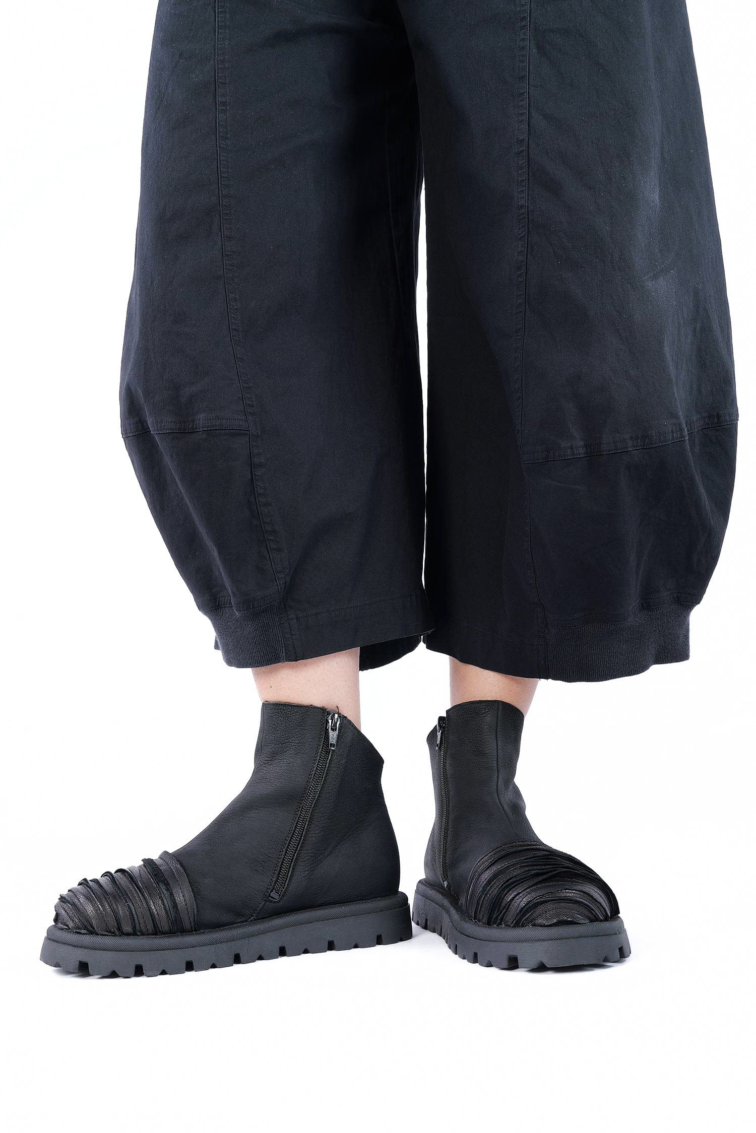 Breite Leder Boots - Schwarz - Britany
