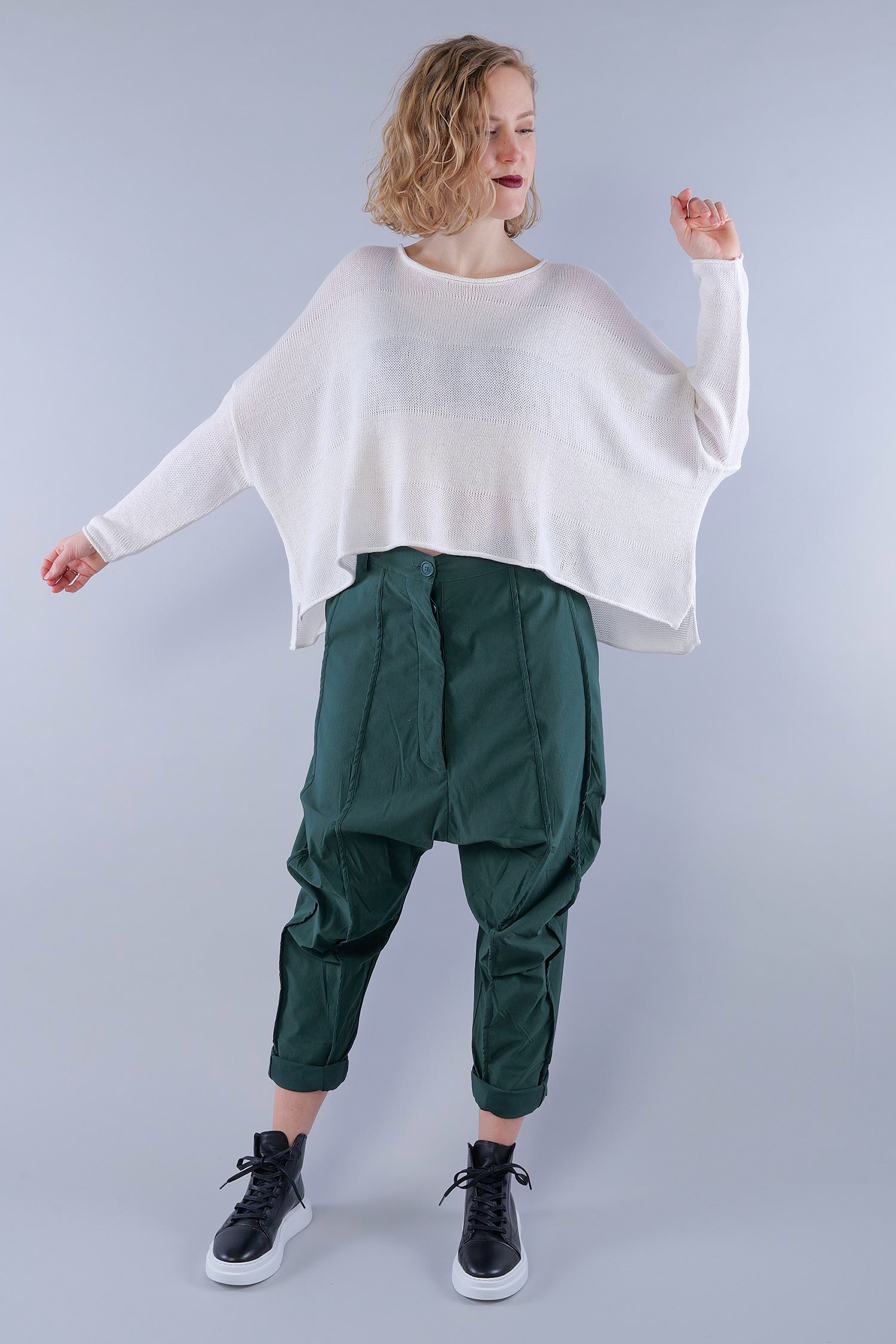 Streifen Strickpullover - Offwhite - 1263720703