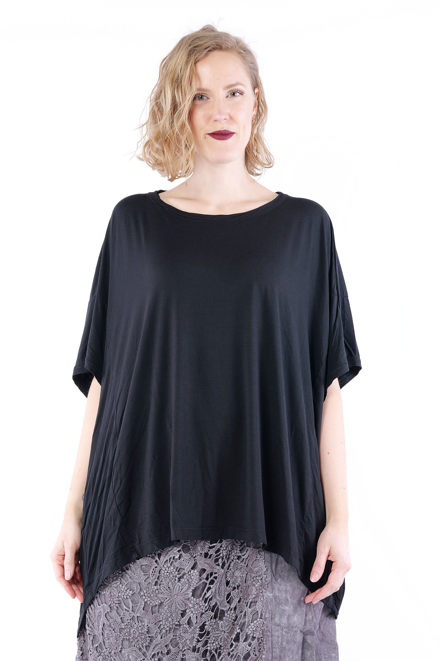 Oversized T-shirt - Black - 1263321908