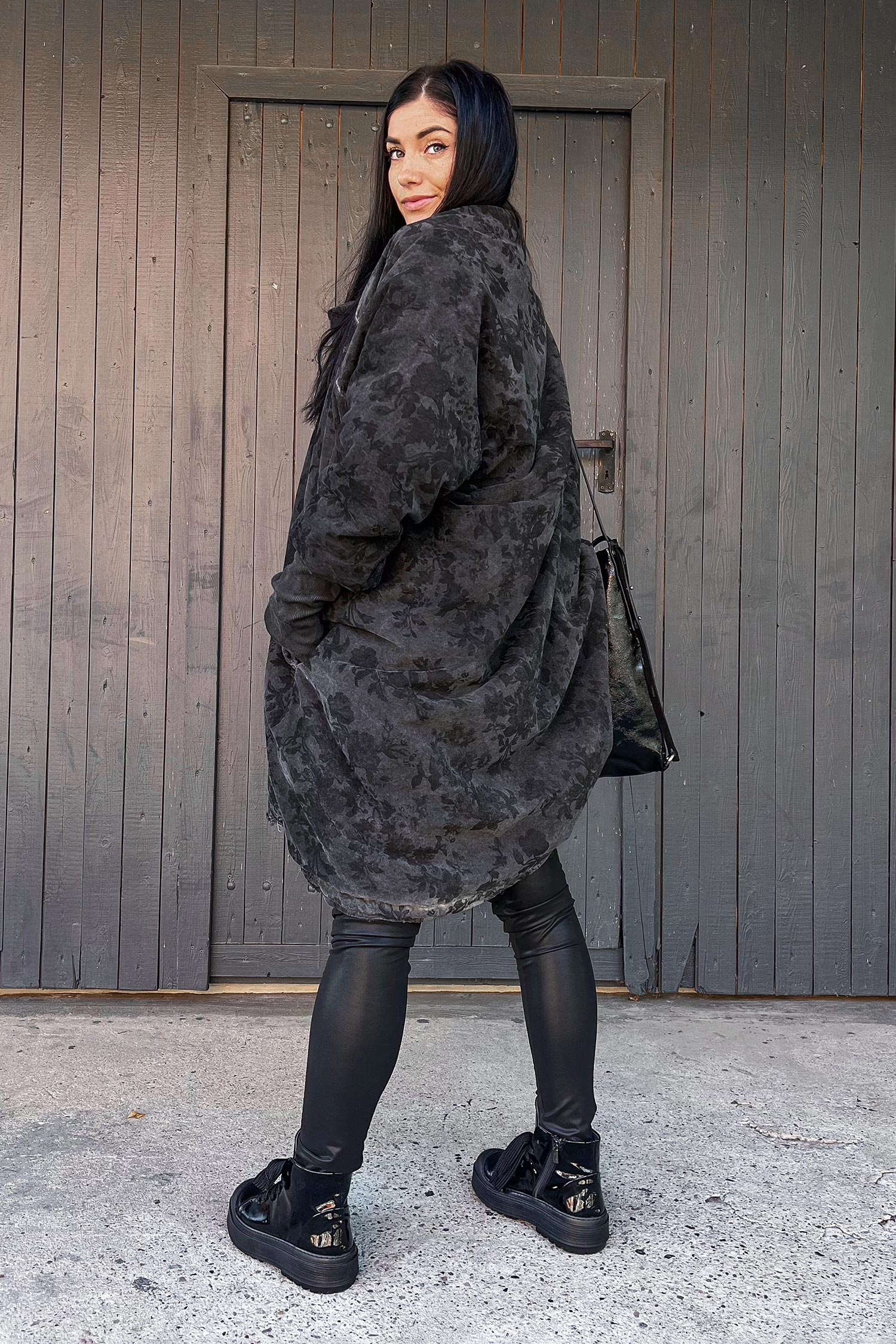 Wattierte Samtjacke - Ash grey - SX225