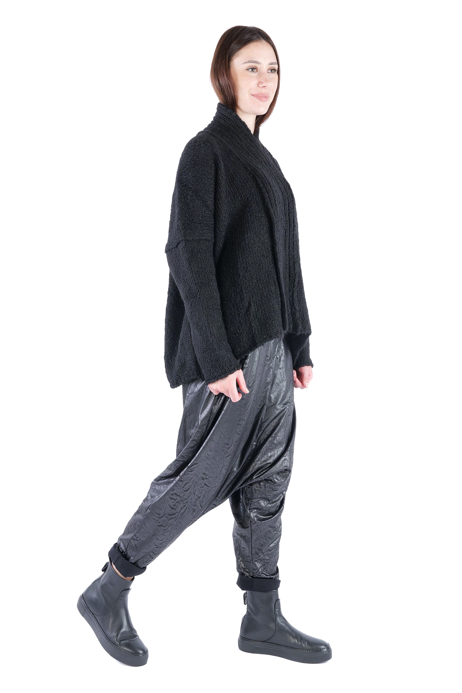 Dicker Strickpullover - Schwarz - Shawla