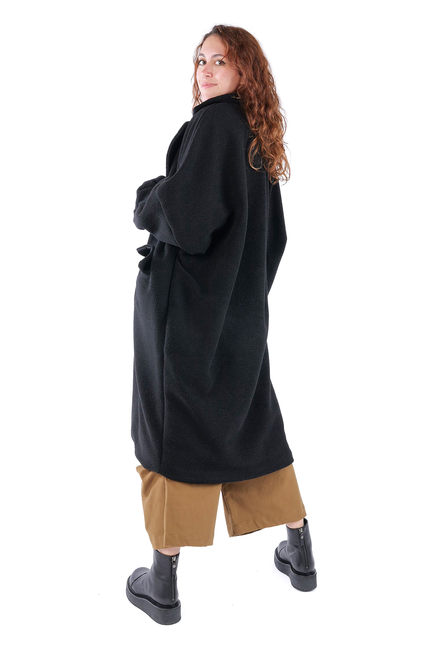 Oversize Wintermantel - Schwarz - S491