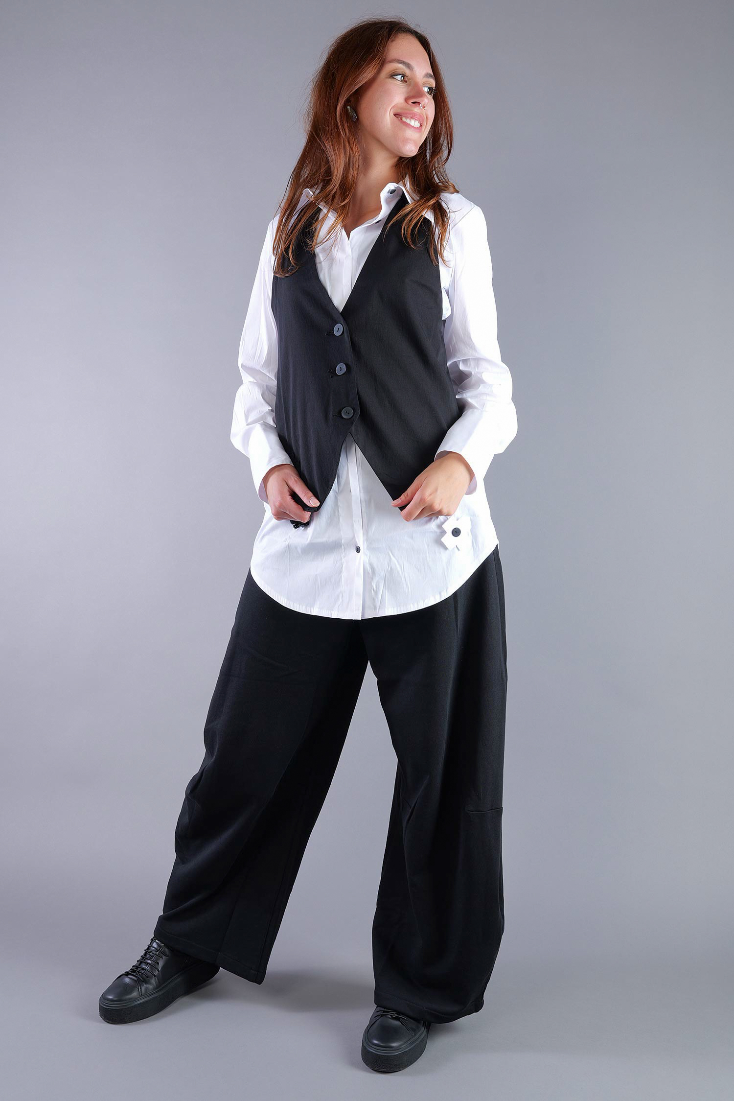 Stretch-Weste - Schwarz - 4036