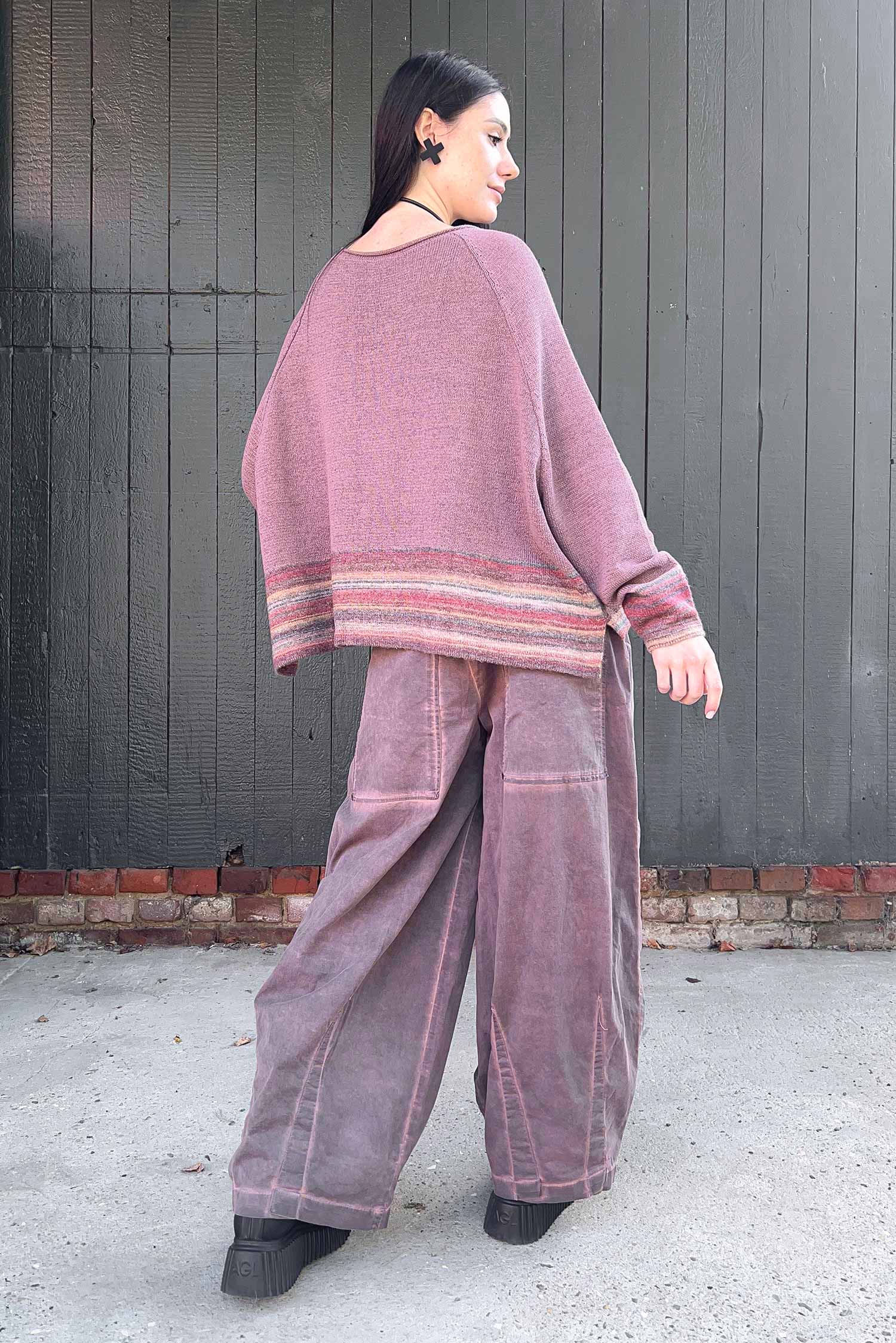 Oversized knitted pullover - Crystal stripe - 2263720703