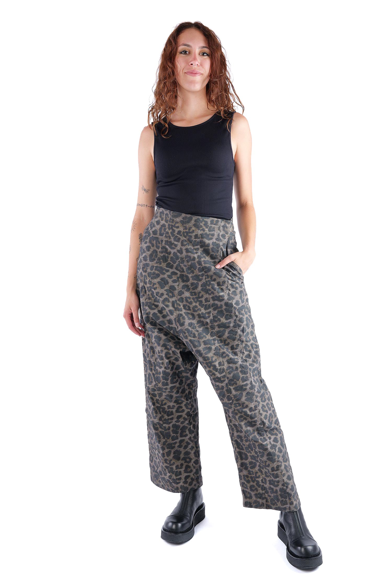 Weite Stretchhose - Leo black cloud - 2261390106