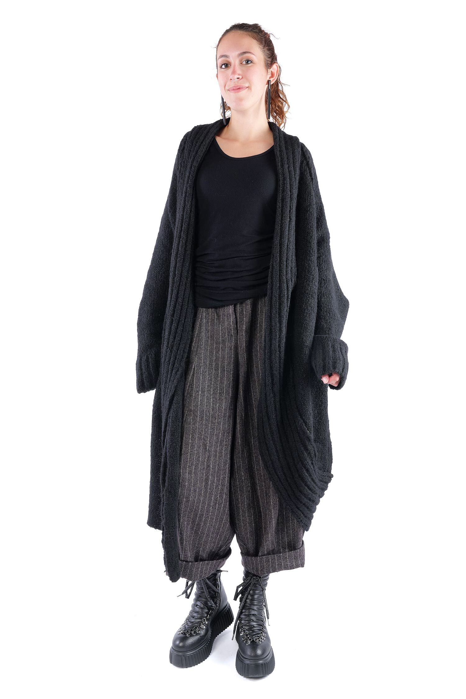 Oversize Cardigan - Schwarz - Serpent