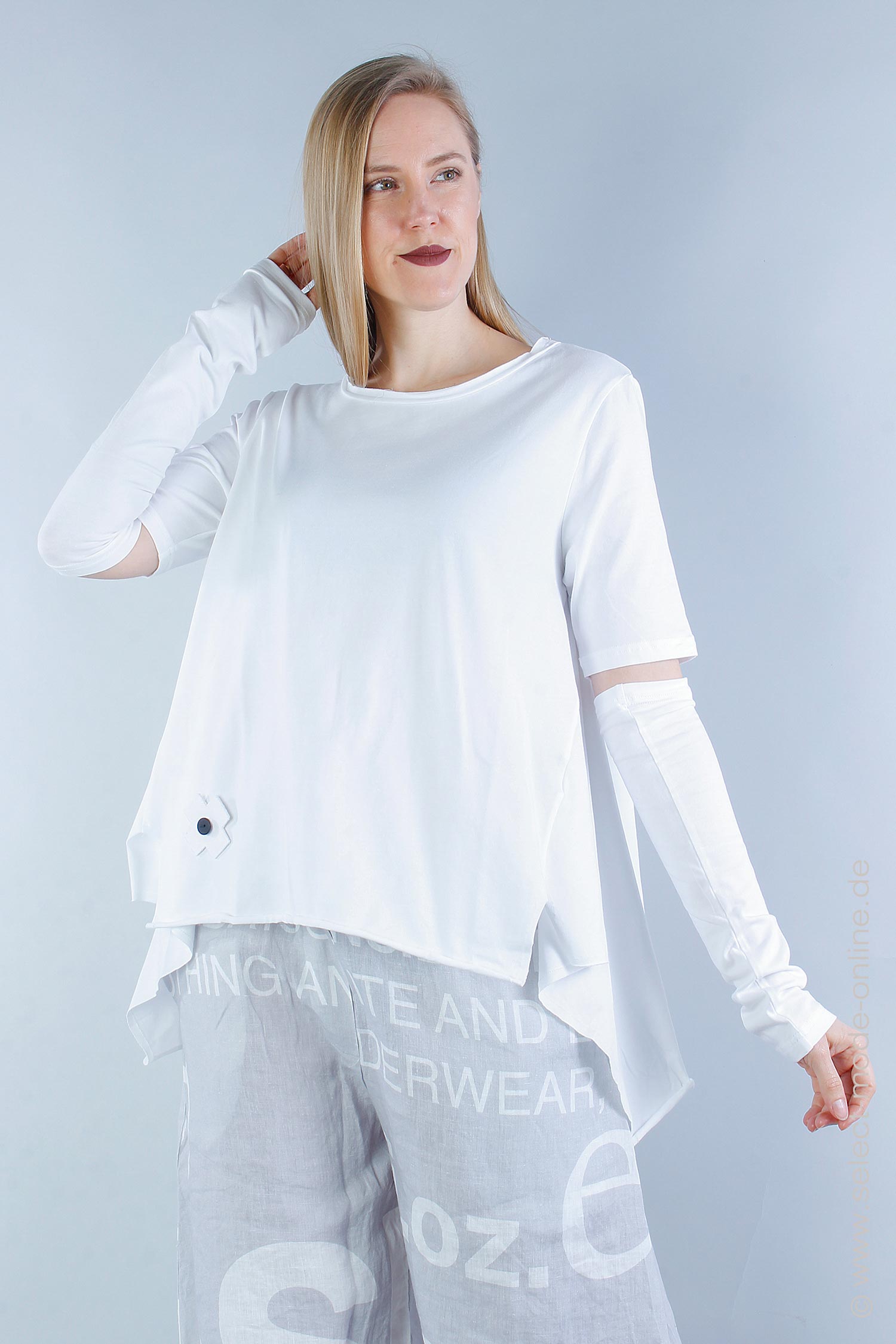 A-line t-shirt - White - 5014