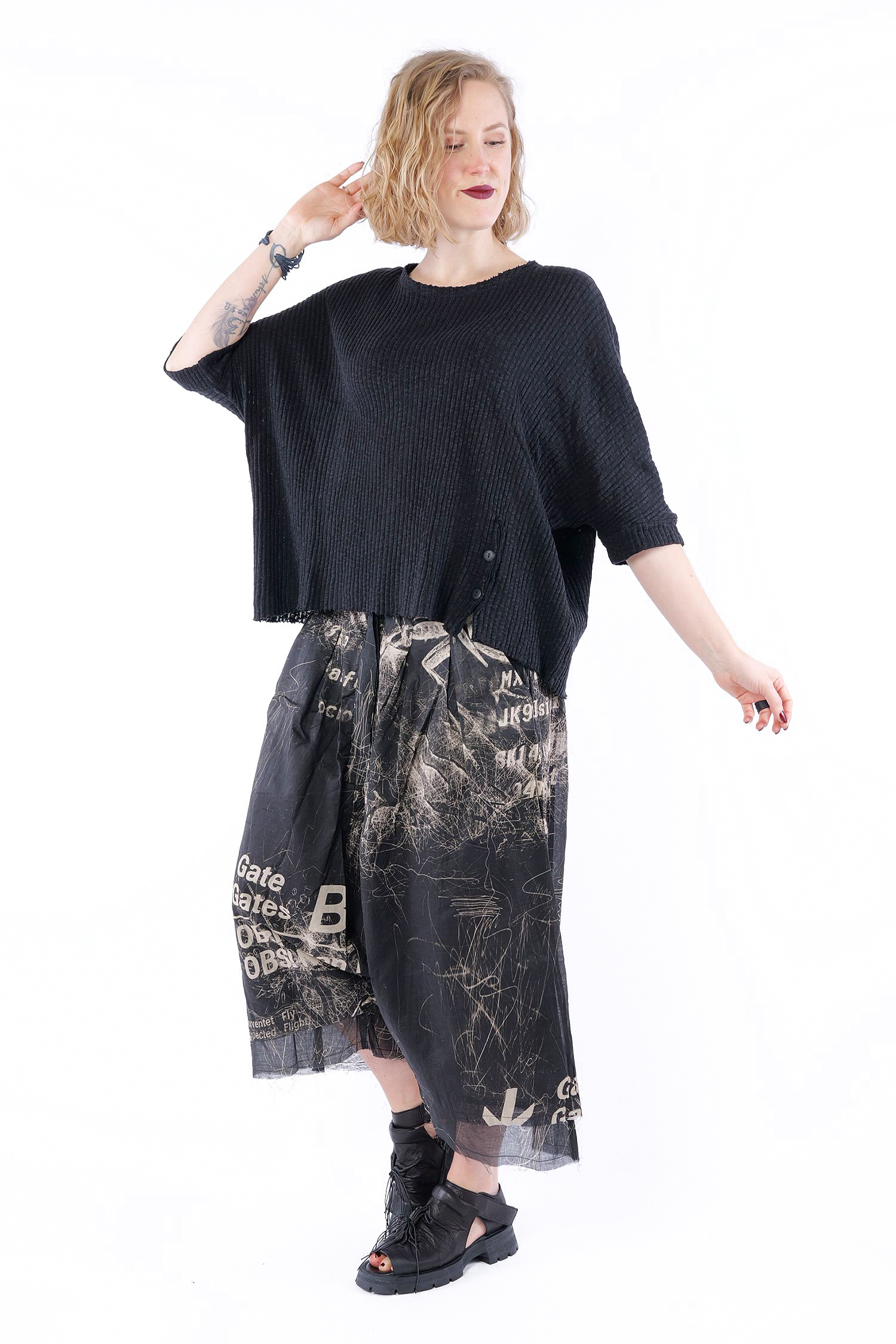 Strick Shirt - Schwarz - Lafite