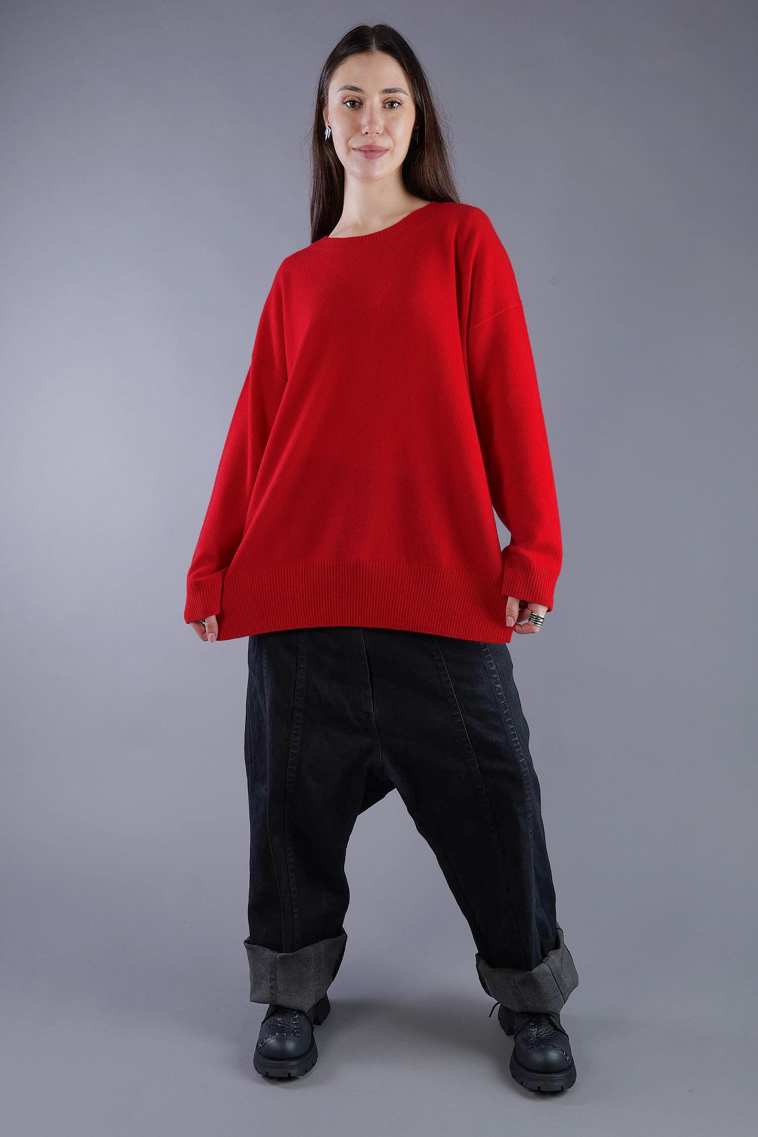 Kaschmir Pullover - Rhubarb Red - 24116A