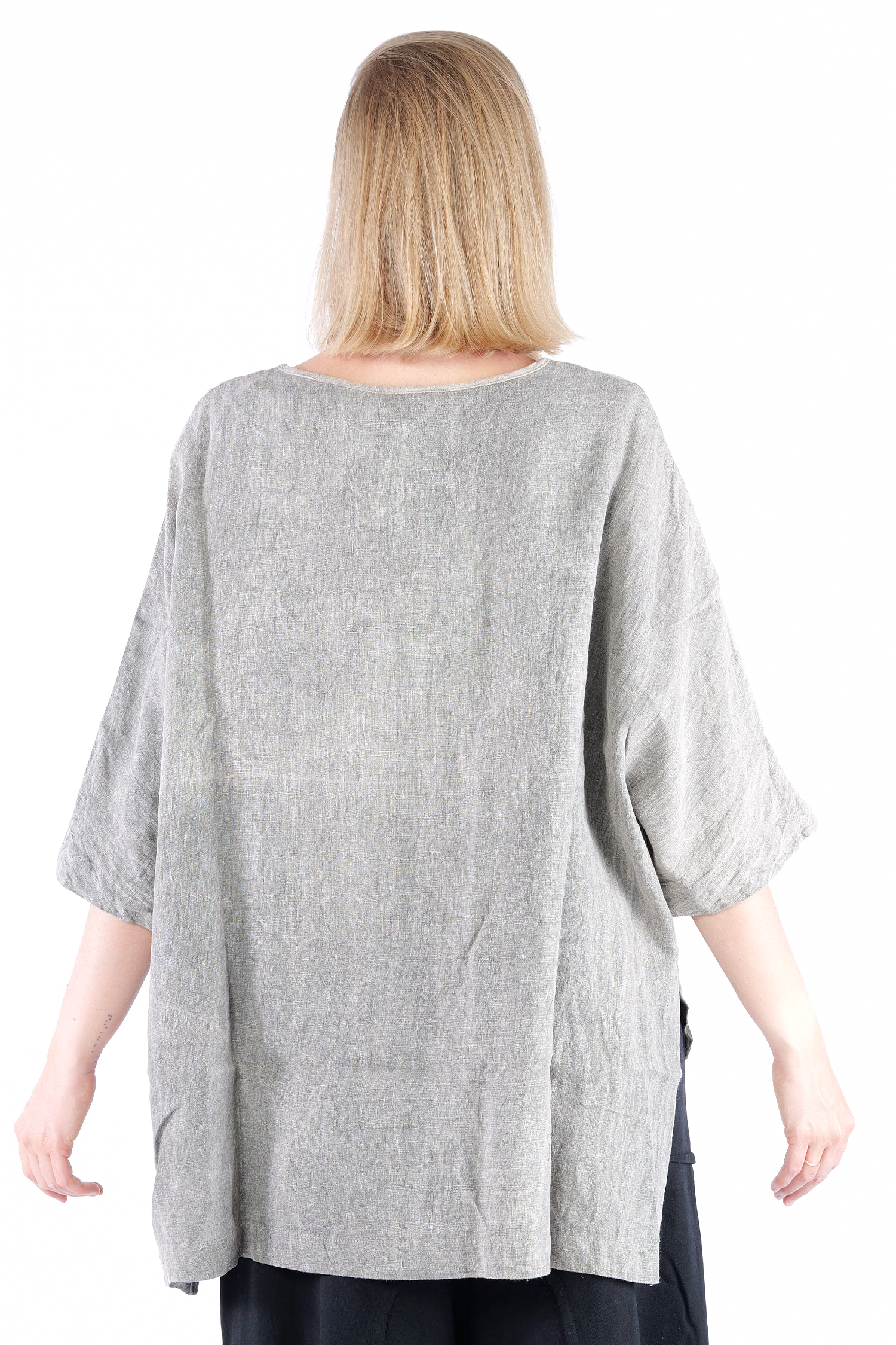 Leinen Shirt - Grey Stone-washed - Curie
