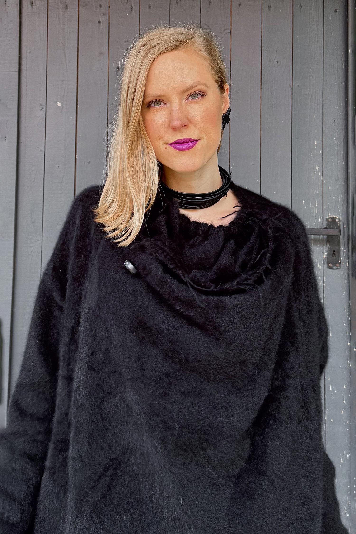 Leder Halskette - Choker - schwarz