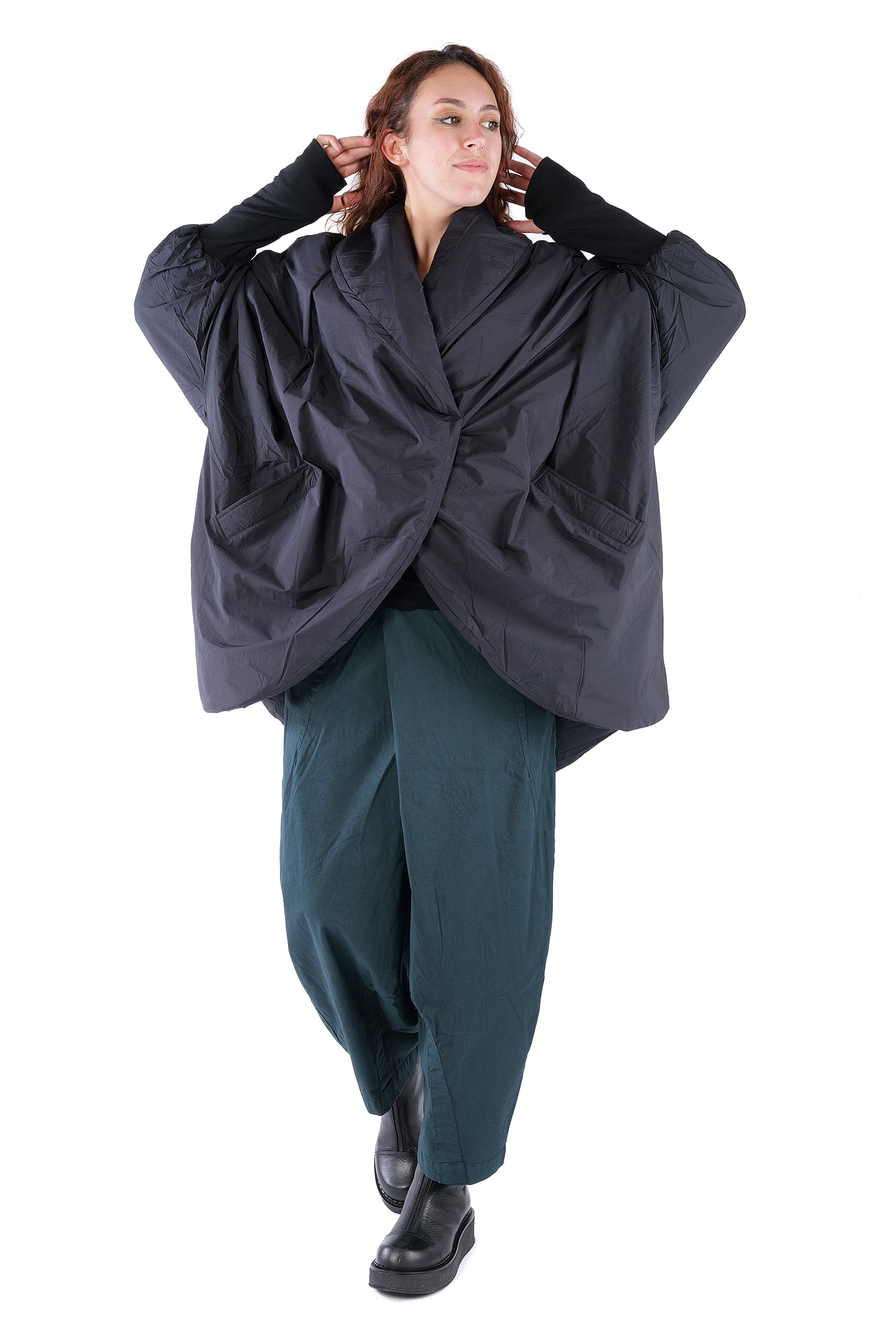 Oversize Wintermantel - Schwarz - SX115