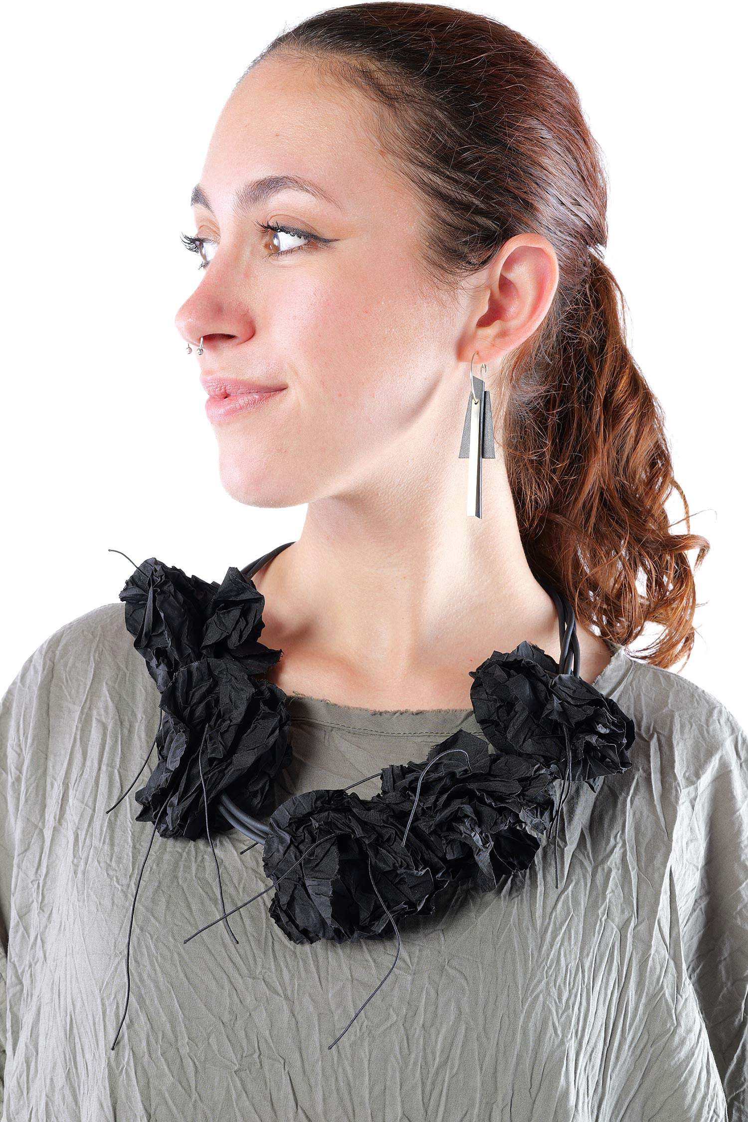 Blüten Kette - Schwarz - A.Mio