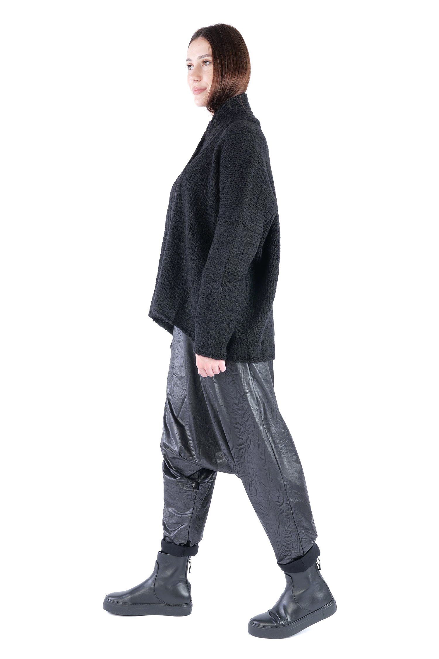 Dicker Strickpullover - Schwarz - Shawla