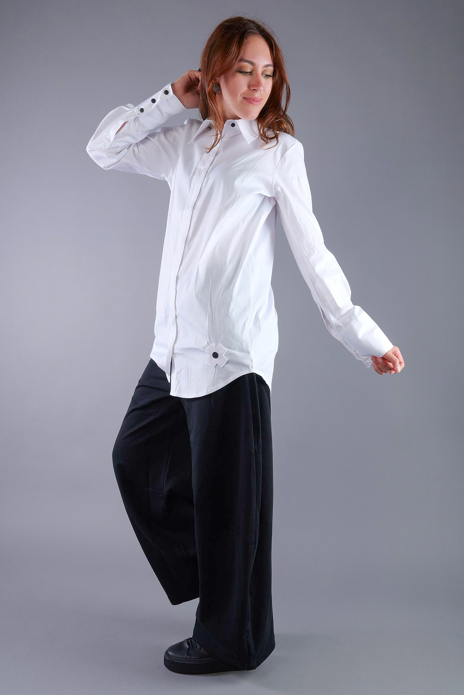 Stretchbluse - White - 4033
