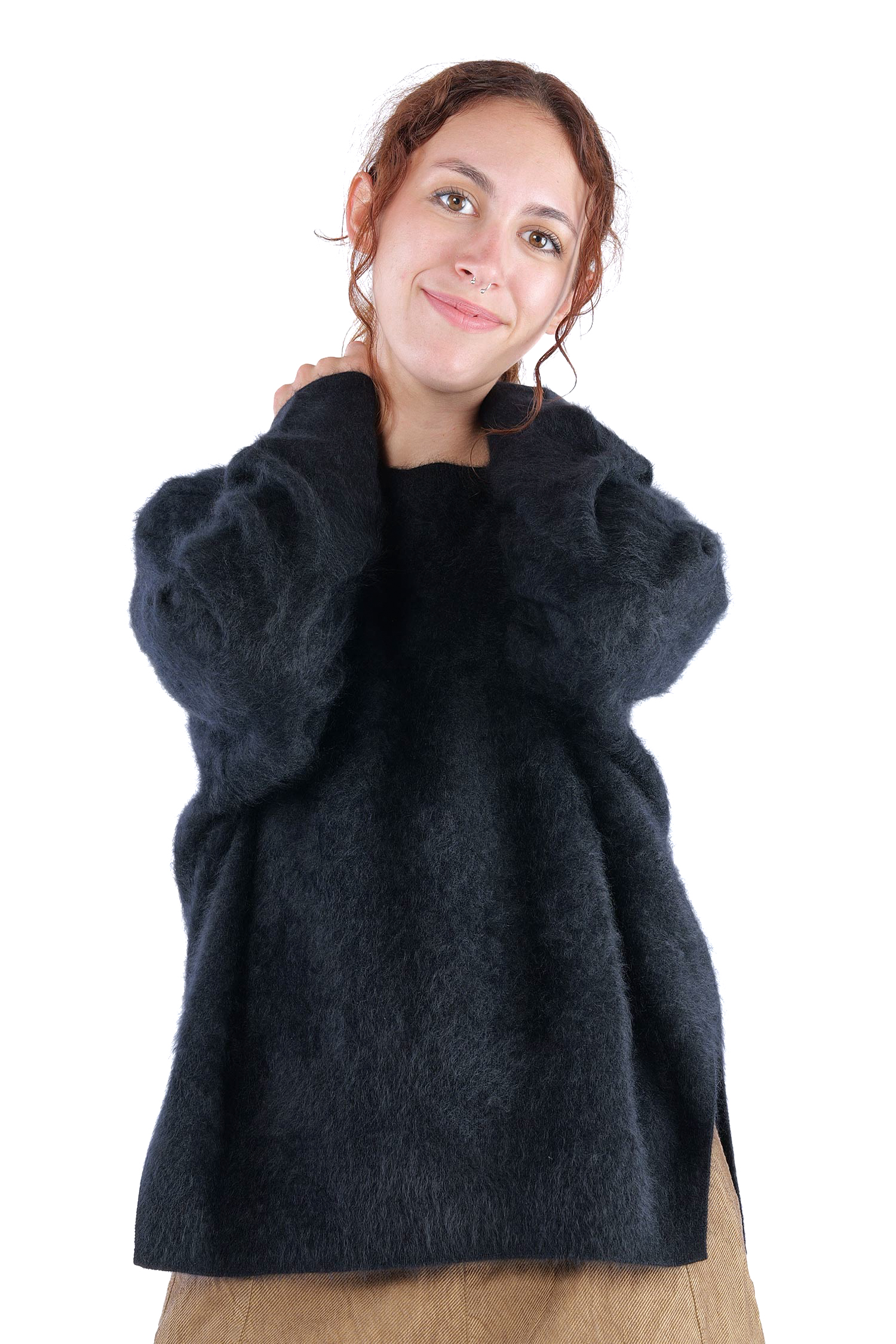Flauschiger Kaschmir Pullover - Night - 26135