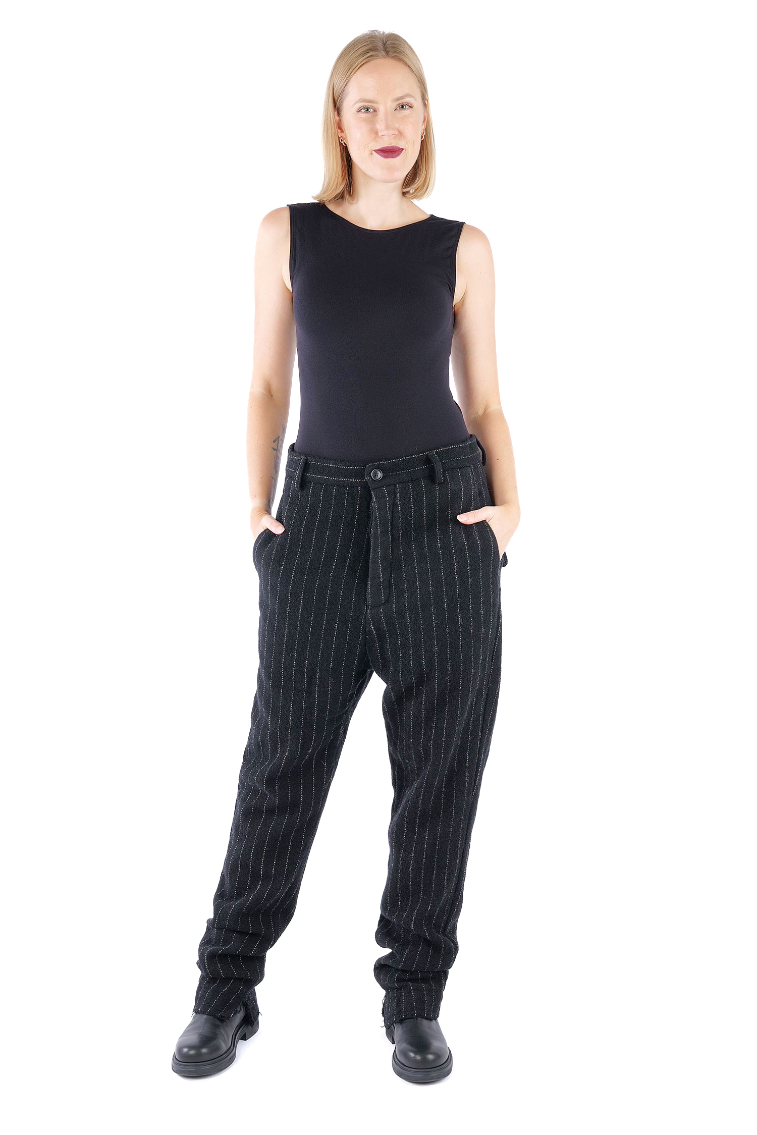 Lange Wollhose - Black stripe - 2264150102