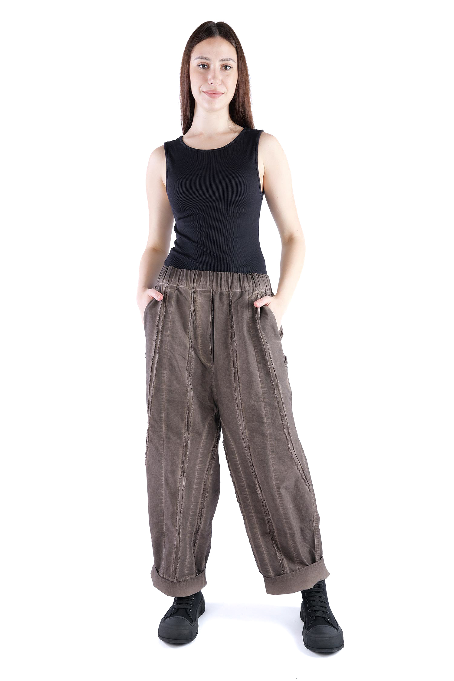 Hose mit Ziernähten - Truffle old dye - Dotto