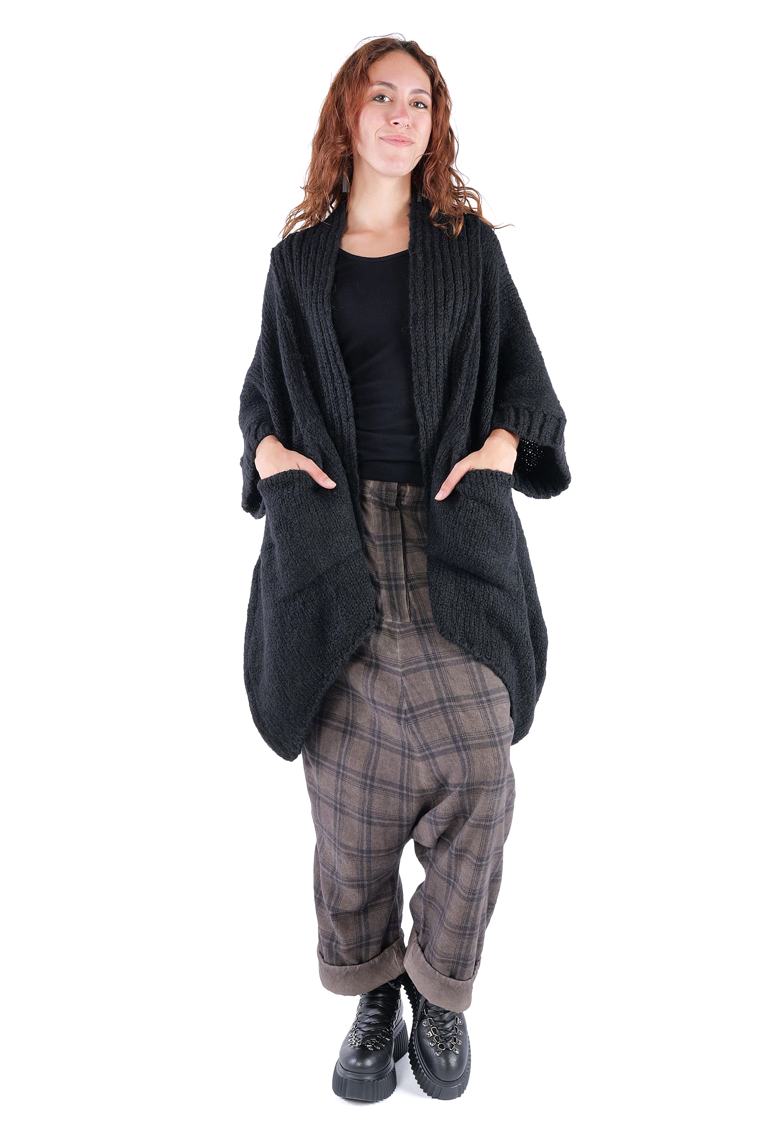 Grobstrick Jacke - Schwarz - Watts