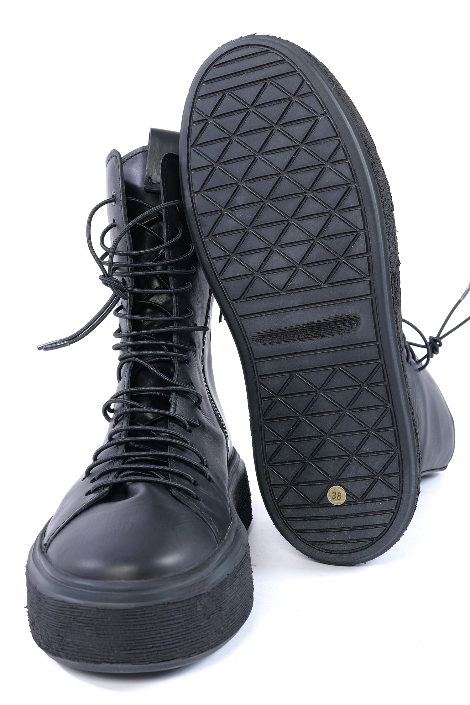 Hohe Ledersneaker - Schwarz - 907108