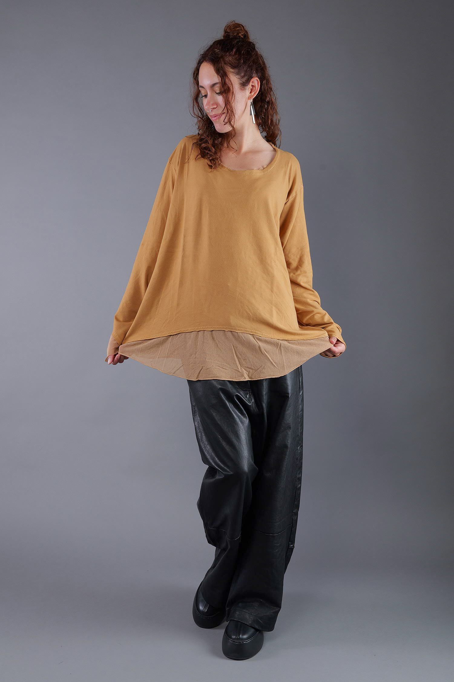 Shirt mit Tüll - Bronze - 2263510502