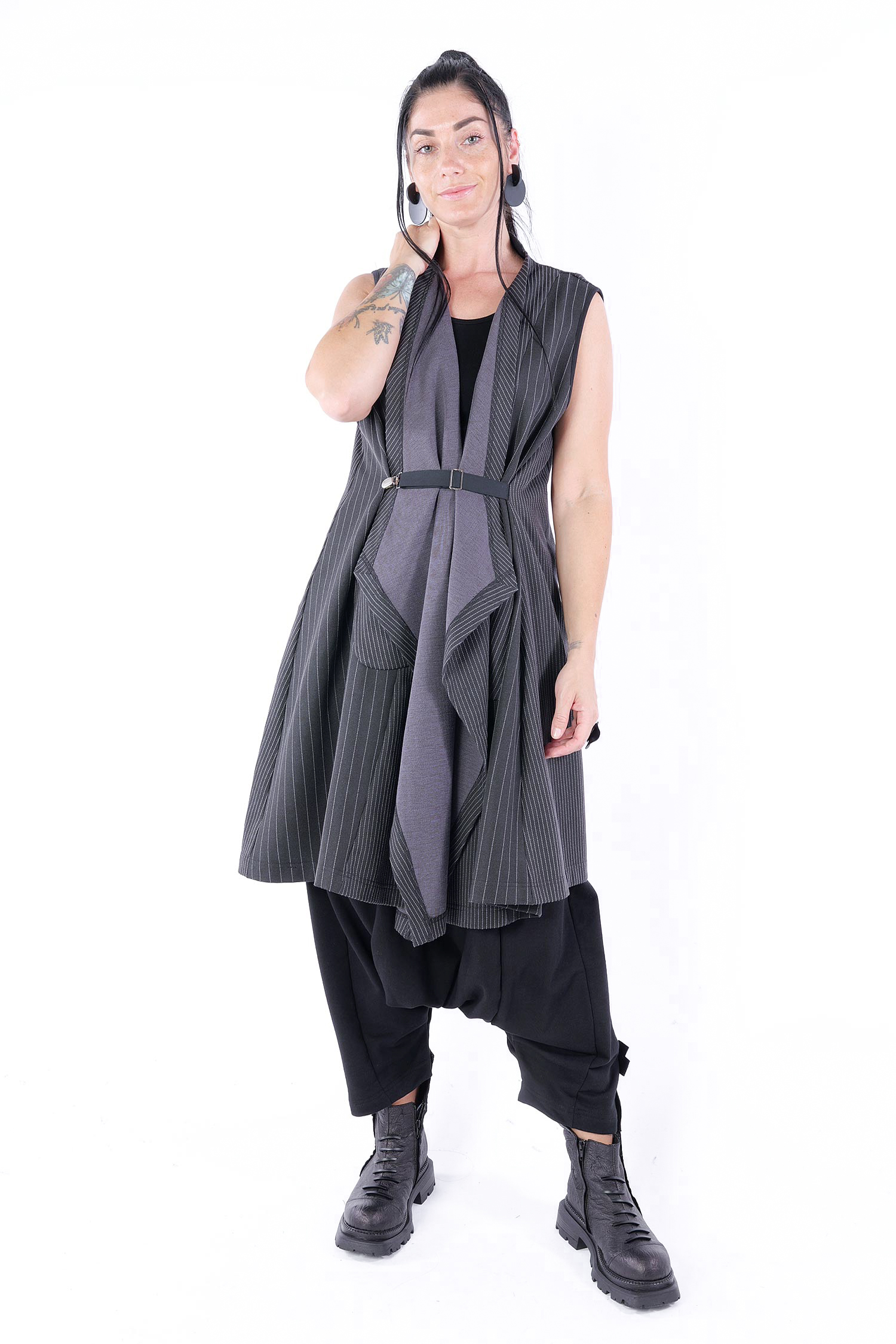 Asymmetrische Weste - Stripes - Y2139-Y