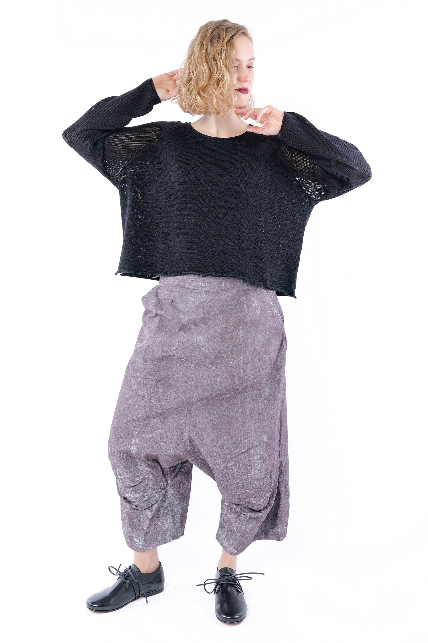 Grobstrickpullover - Schwarz - 1263720702