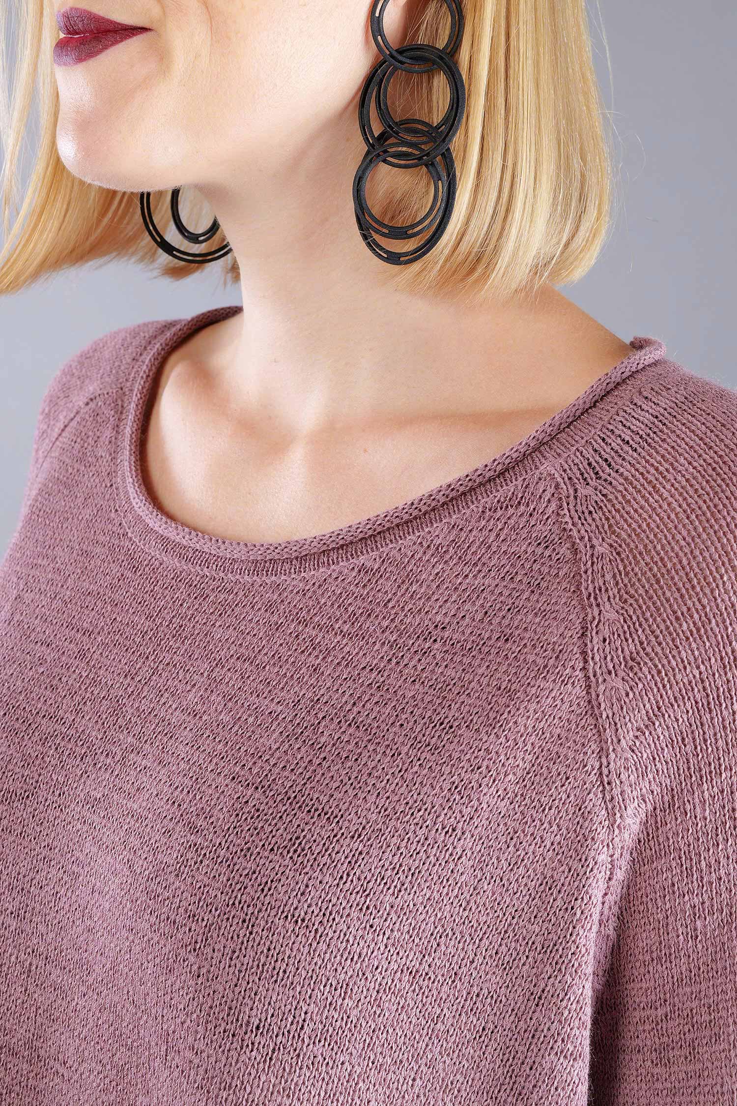 Oversized knitted pullover - Crystal - 2263720713