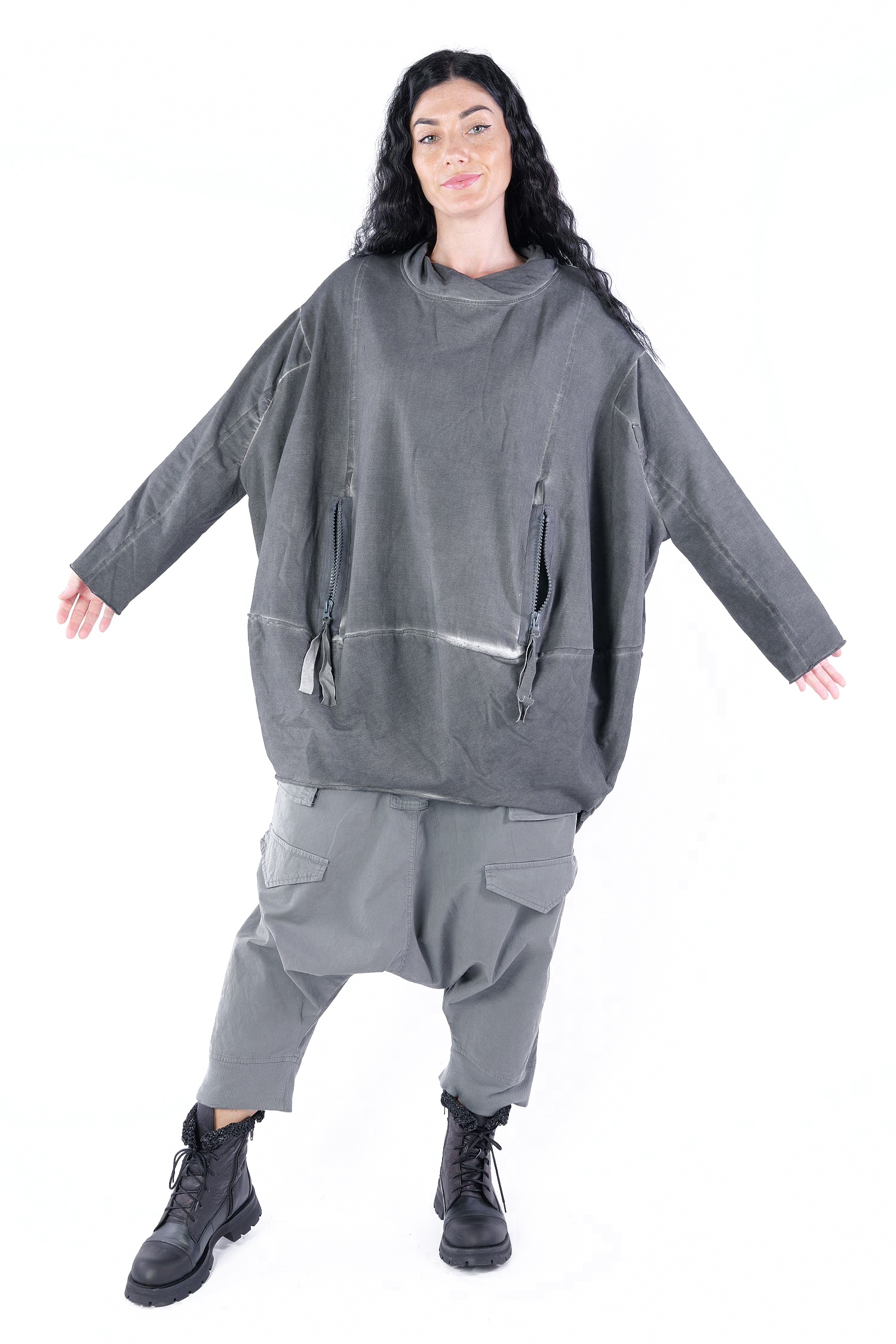 Oversize Sweatpullover - Anthrazit - 23655