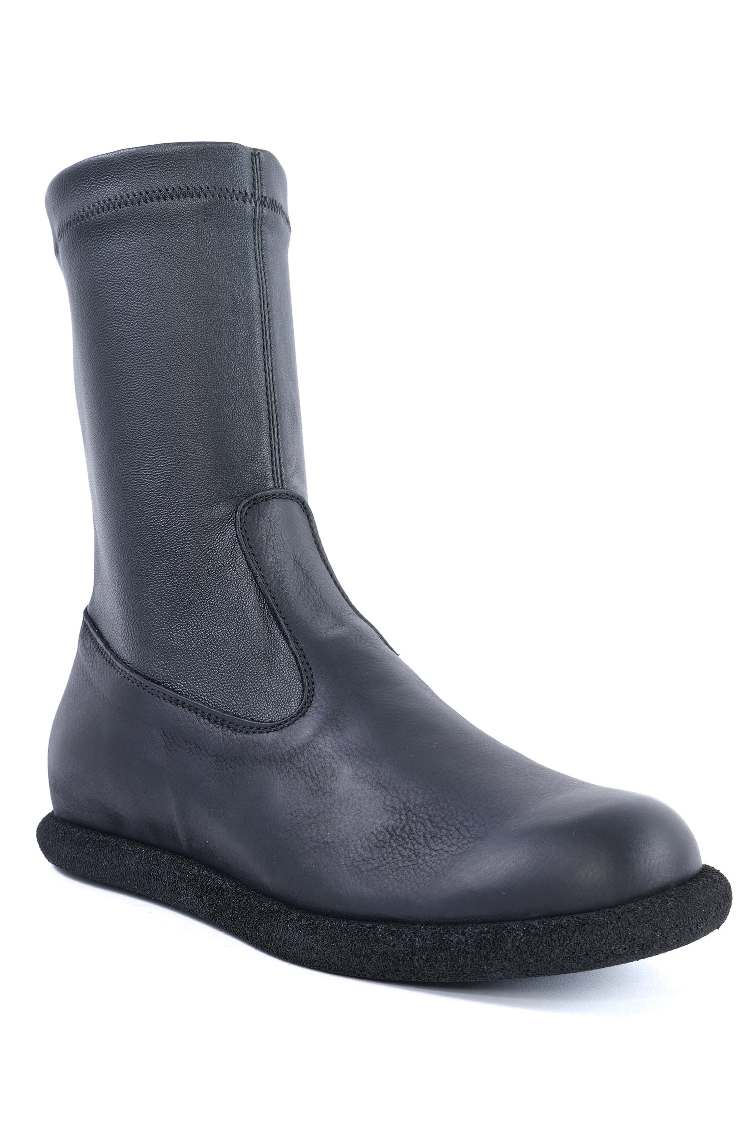 Stretchleder Stiefel - Schwarz - 10502
