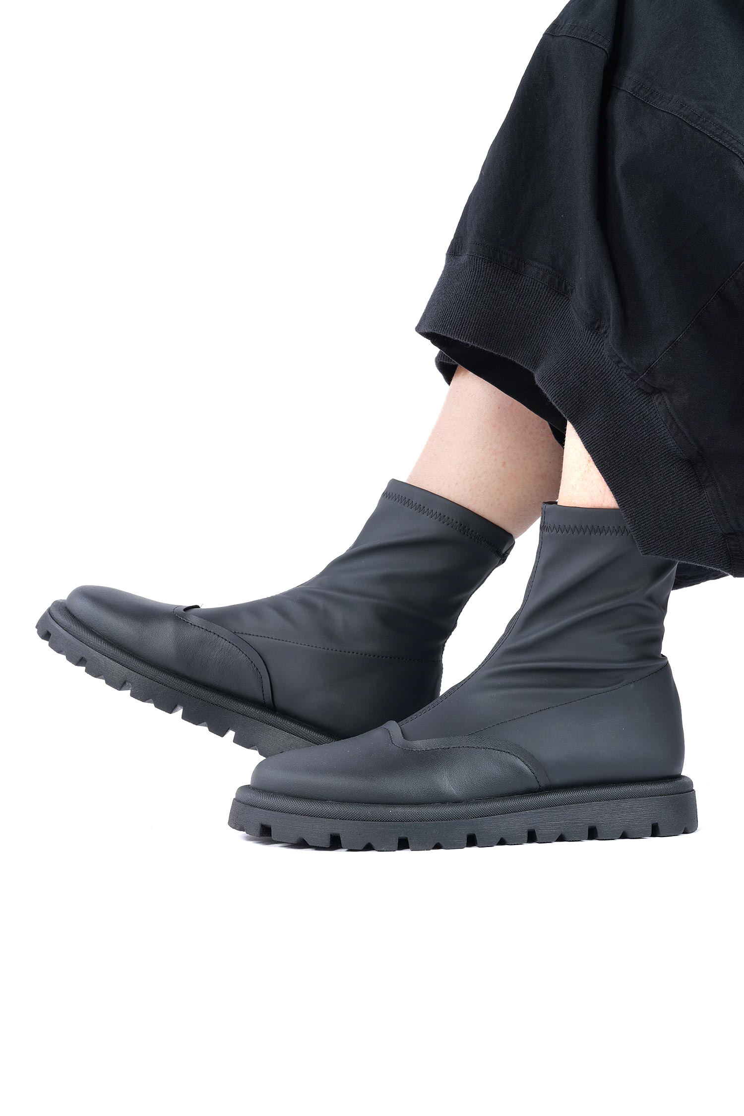 Stretchleder Boots - Schwarz - Alice