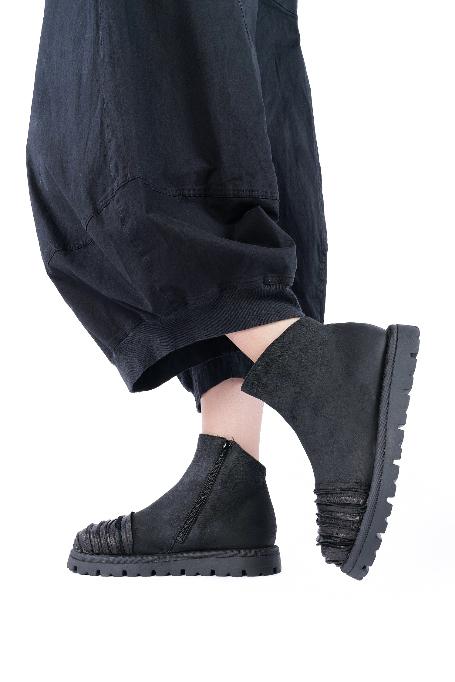 Breite Leder Boots - Schwarz - Britany