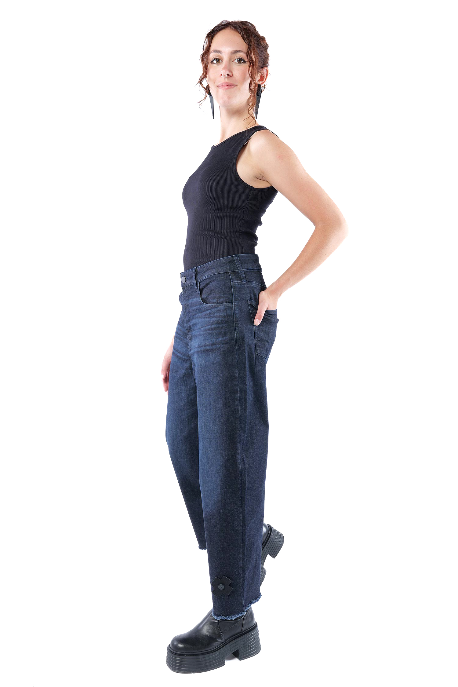 Weite Jeanshose - Darkblue - 10019