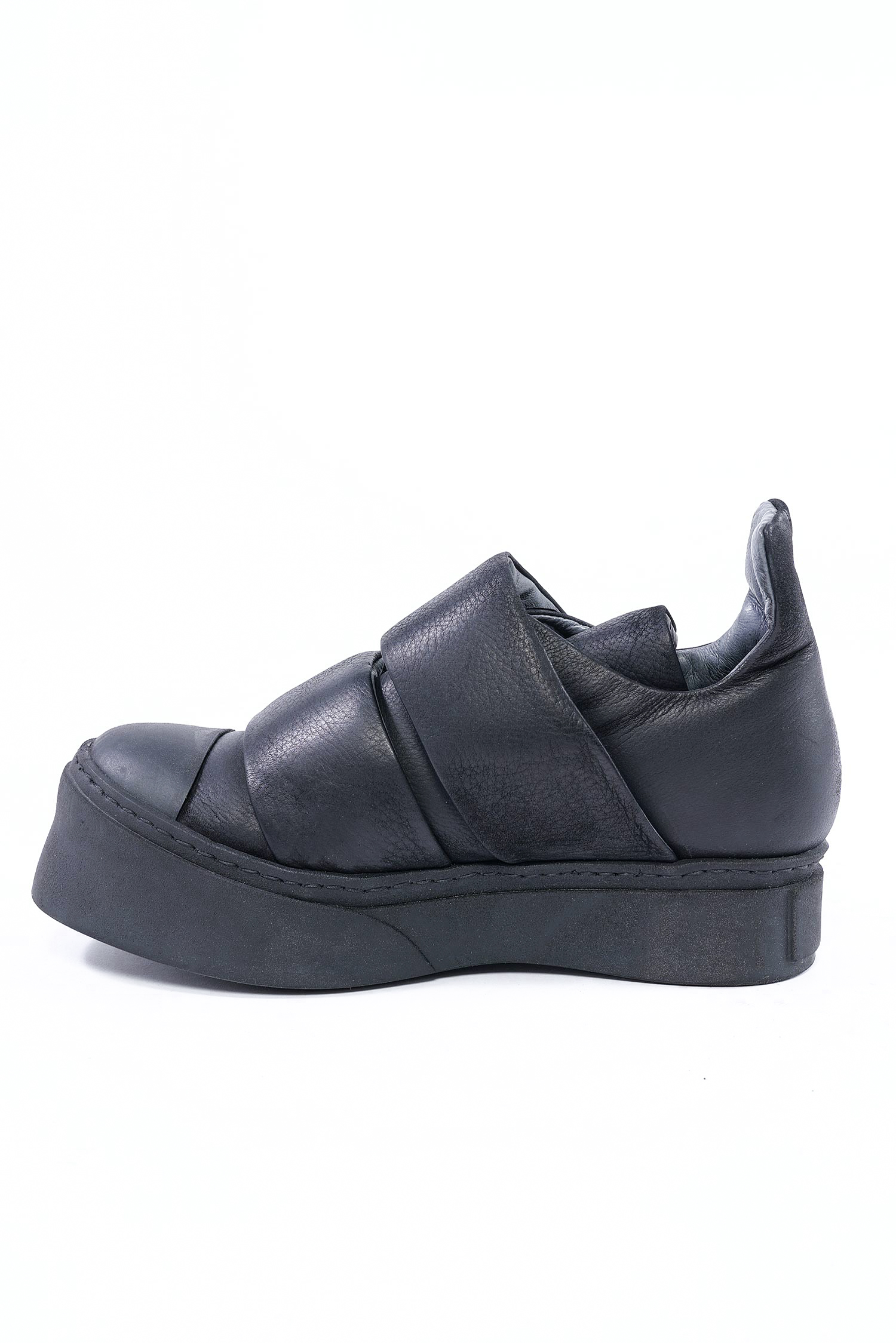 Platform leather sneakers - black - 4161