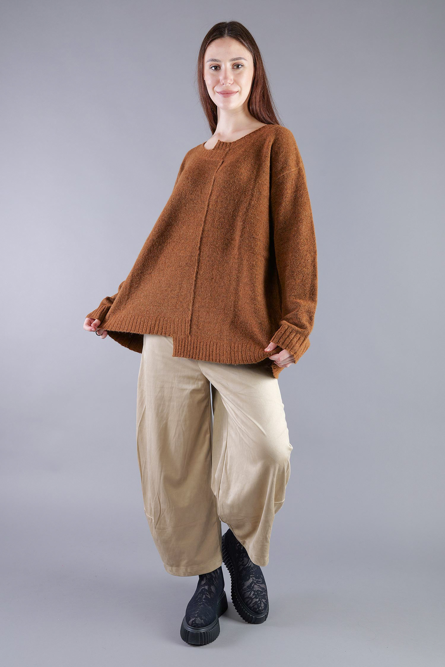 Strickpullover - Bronze melange - 2263310701