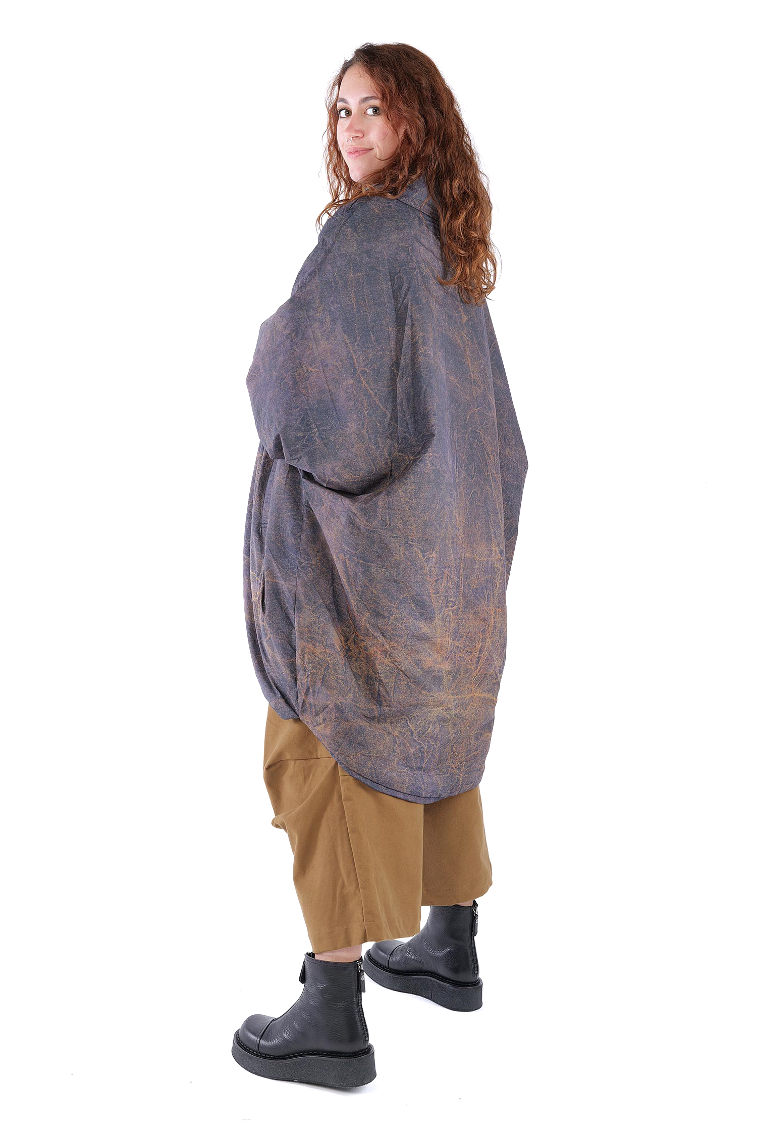 Oversize Wintermantel - Cognac Quartz - SX115