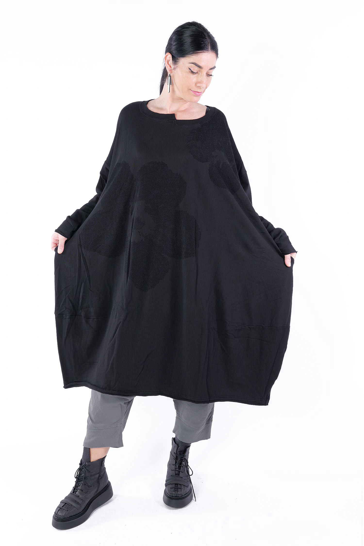 Oversize sweat dress - Black blackflock - 2253290912