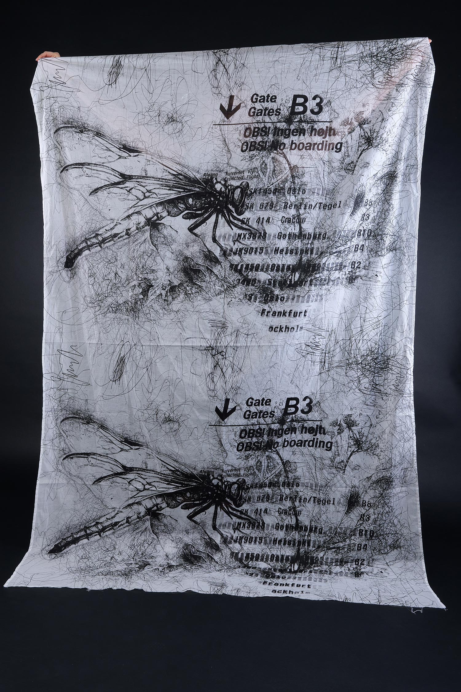 Large scarf - White allover print - Avisto