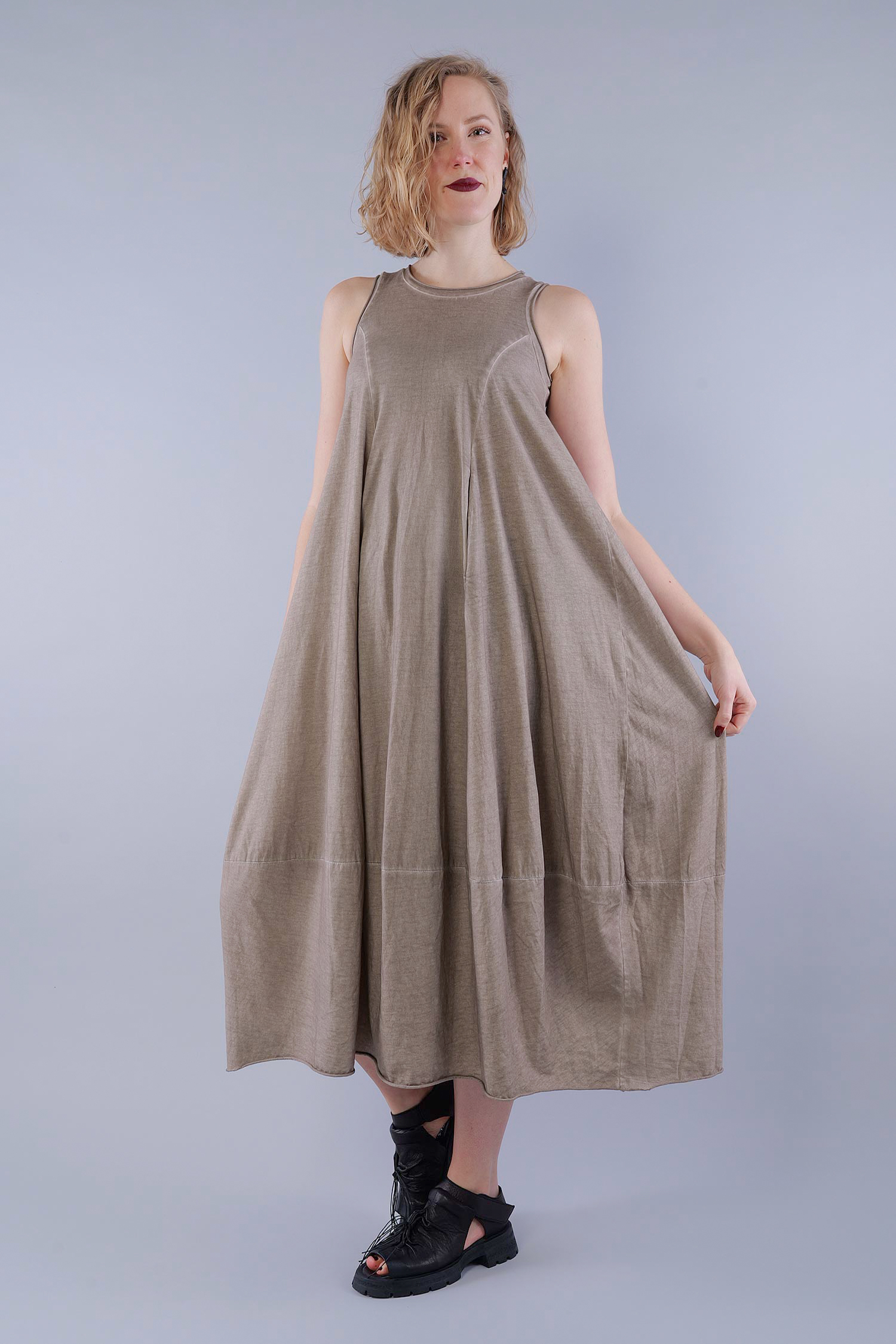Langes Jerseykleid - Sand old dye - Lappa
