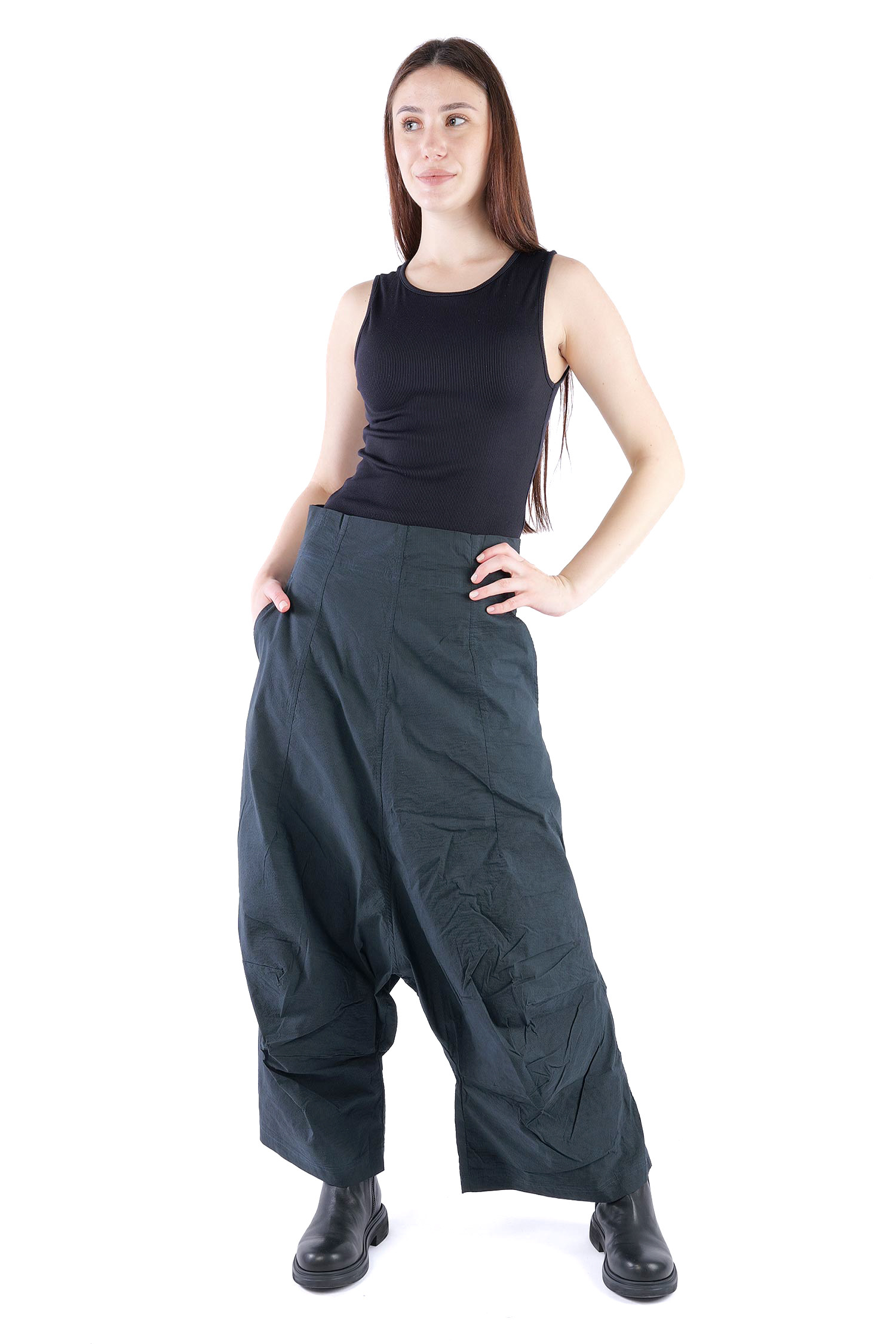 Weite Stretchhose - Petrol cloud - 2261240124