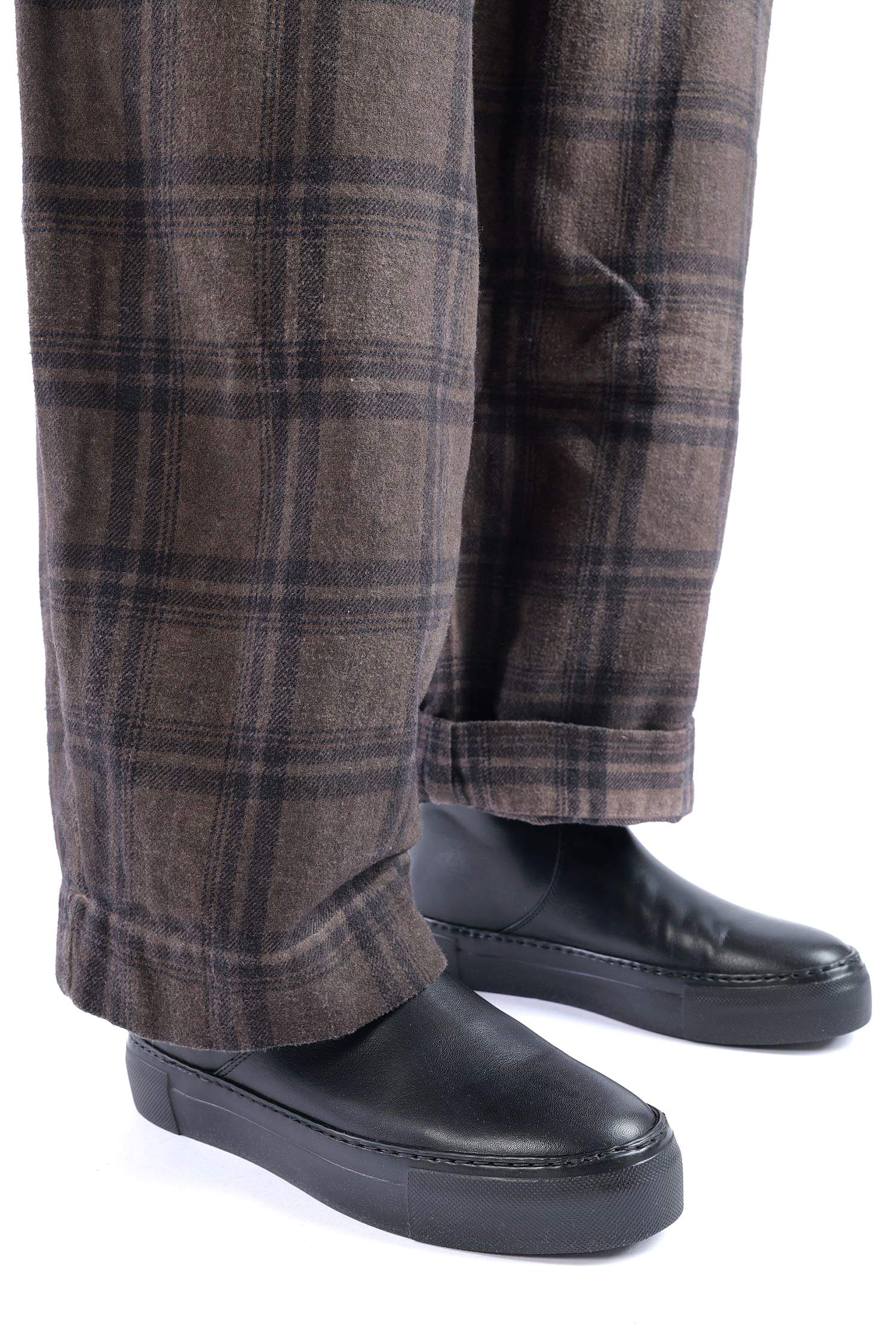 Pleated pants - Truffle old dye check - Casso