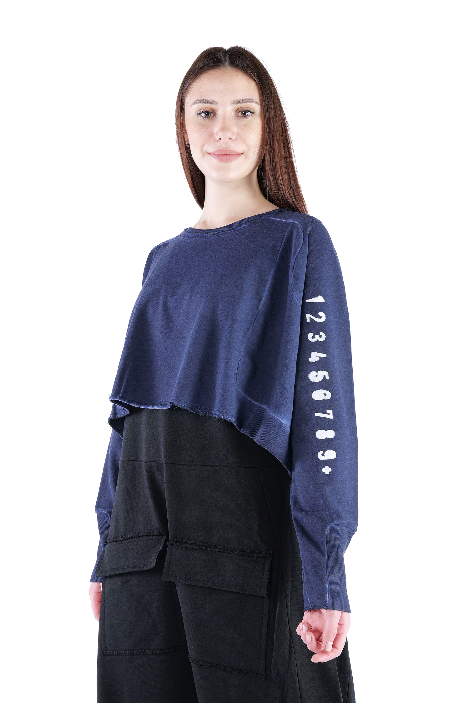 Kurzer Sweatpullover - Ocean print - 2137